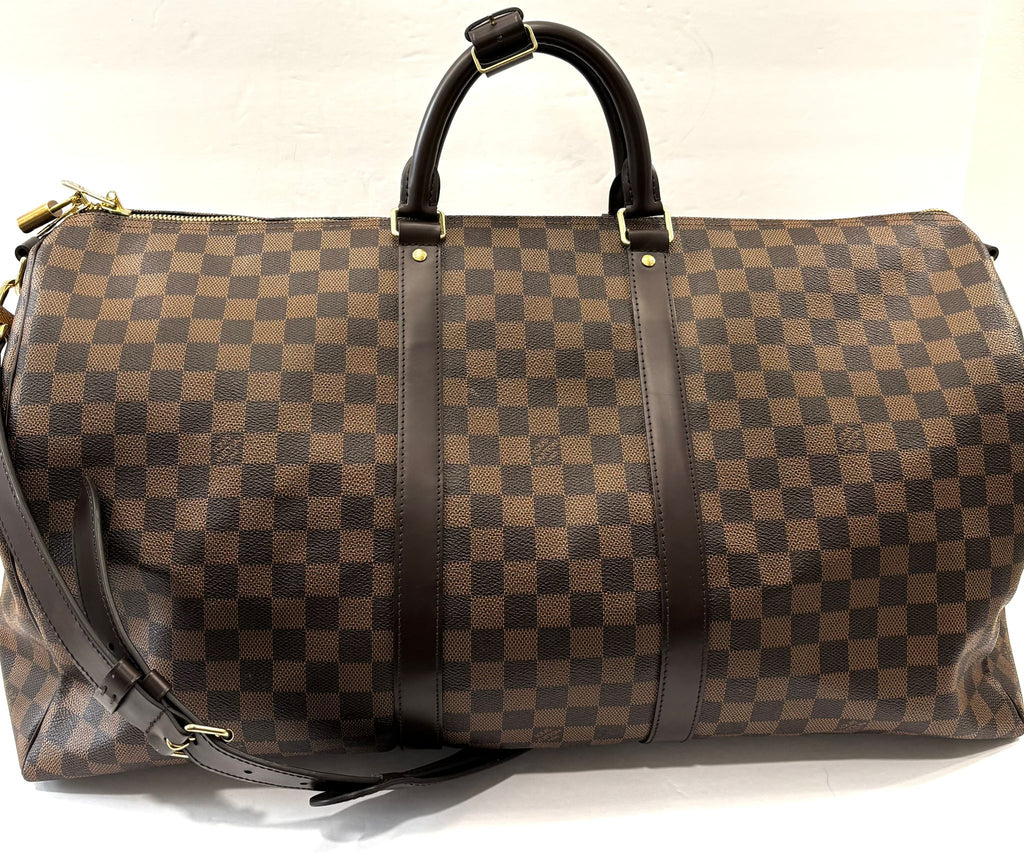 LOUIS VUITTON  DAMIER EBENE KEEPALL BANDOULIERE 55 BAG