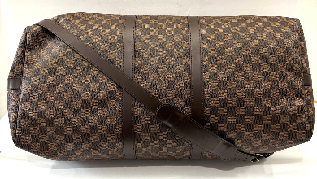 LOUIS VUITTON  DAMIER EBENE KEEPALL BANDOULIERE 55 BAG