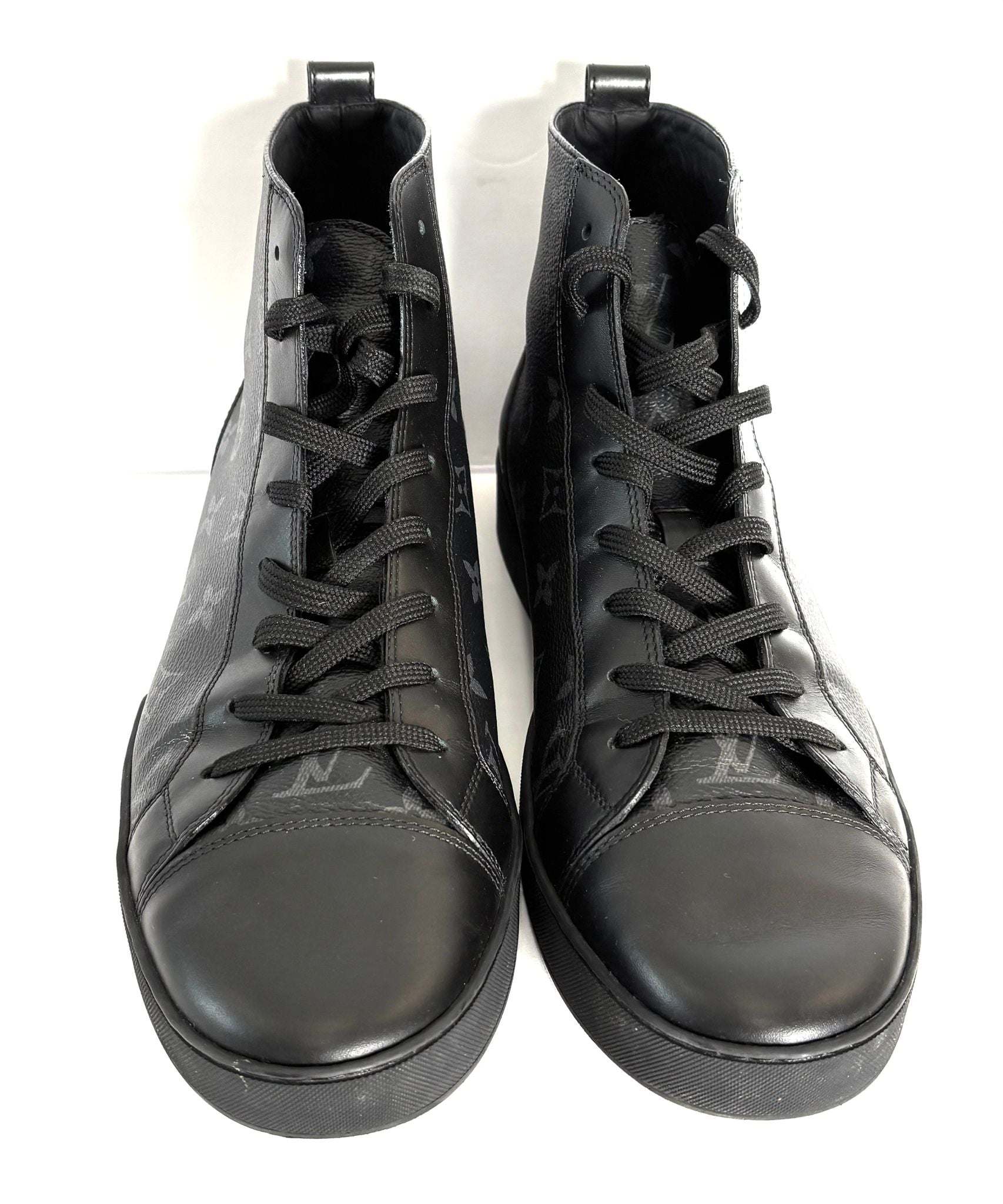 LOUIS VUITTON MONOGRAM ECLIPSE MATCH UP HIGH-TOP SNEAKERS