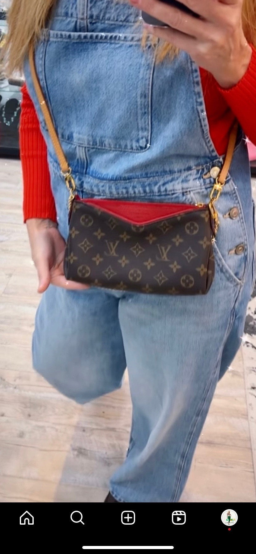 LOUIS VUITTON  MONOGRAM PALLAS CROSSBODY BAG CHERRY