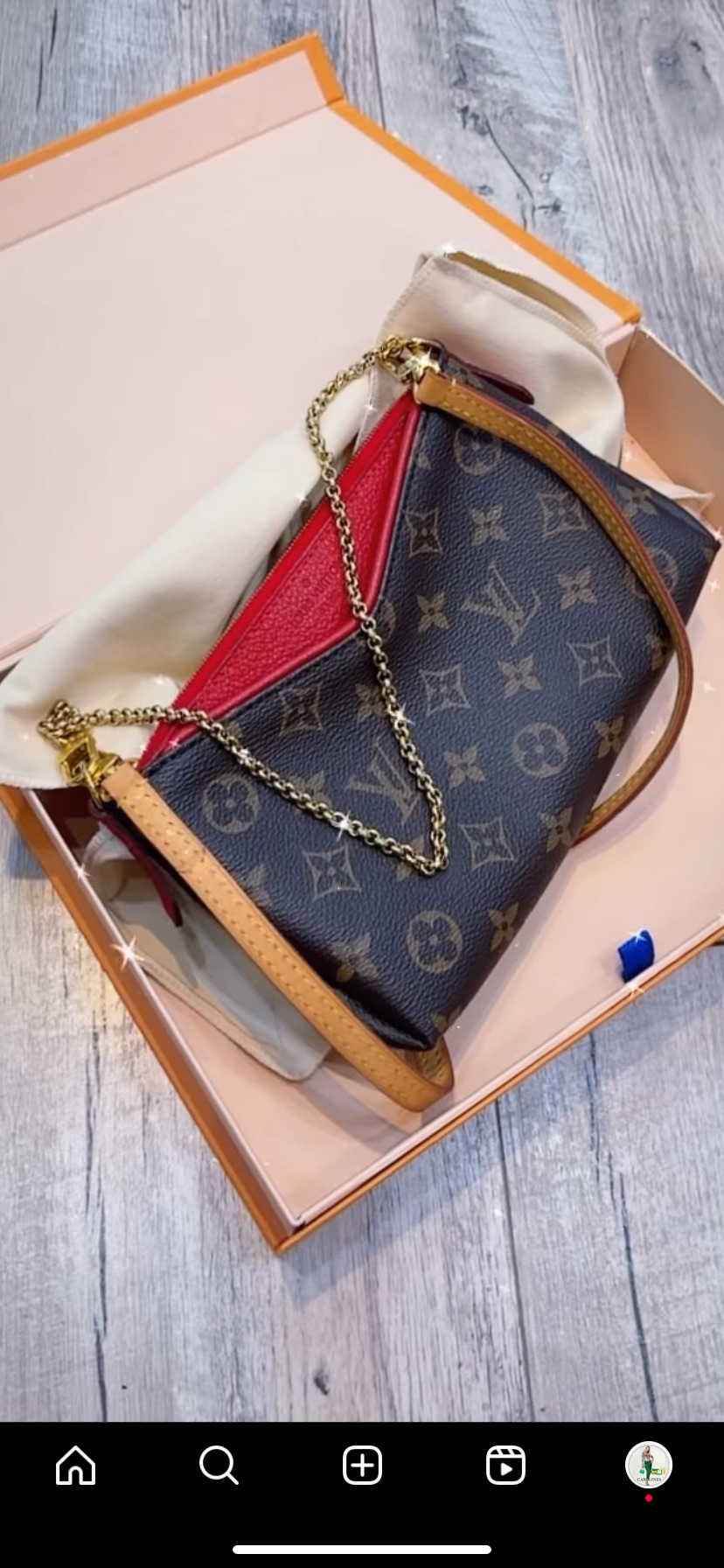 LOUIS VUITTON  MONOGRAM PALLAS CROSSBODY BAG CHERRY