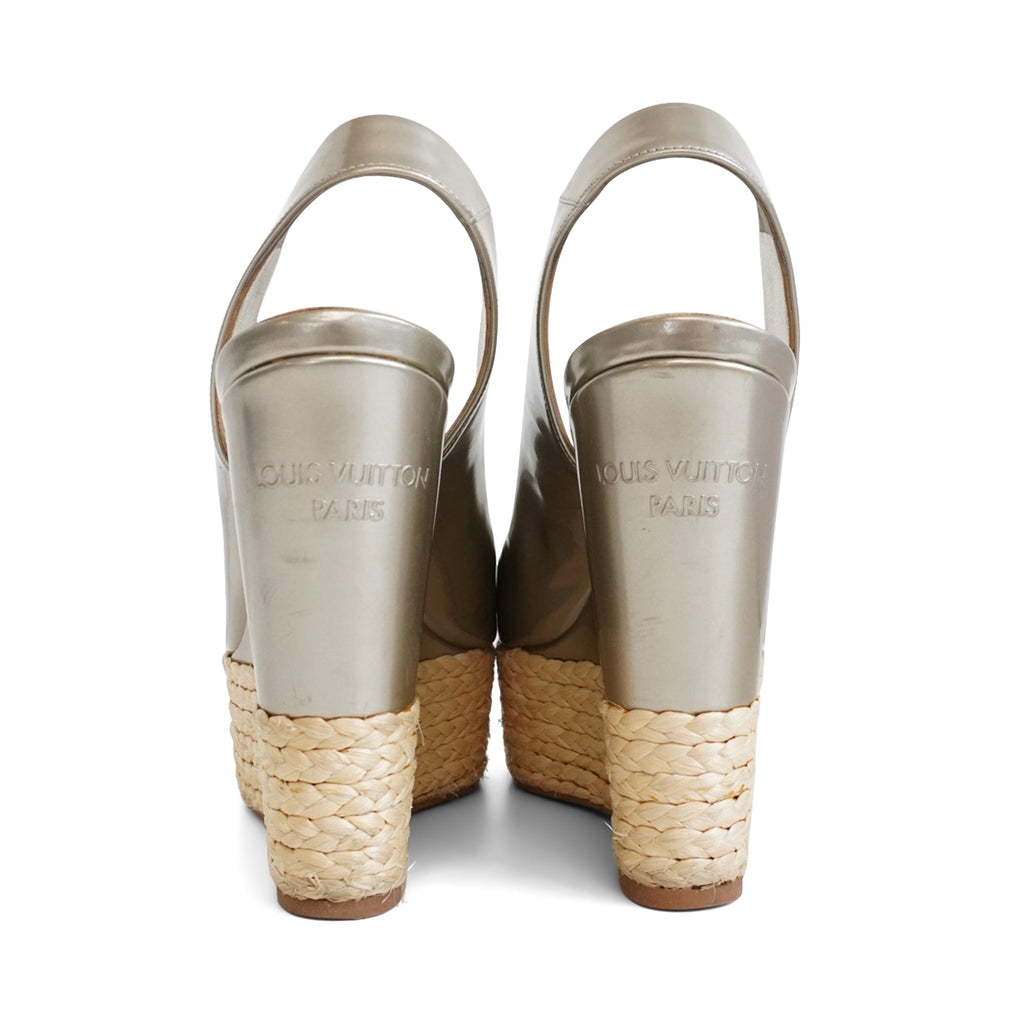 Louis Vuitton 'Lagoon' Espadrille Wedges - Women's 37