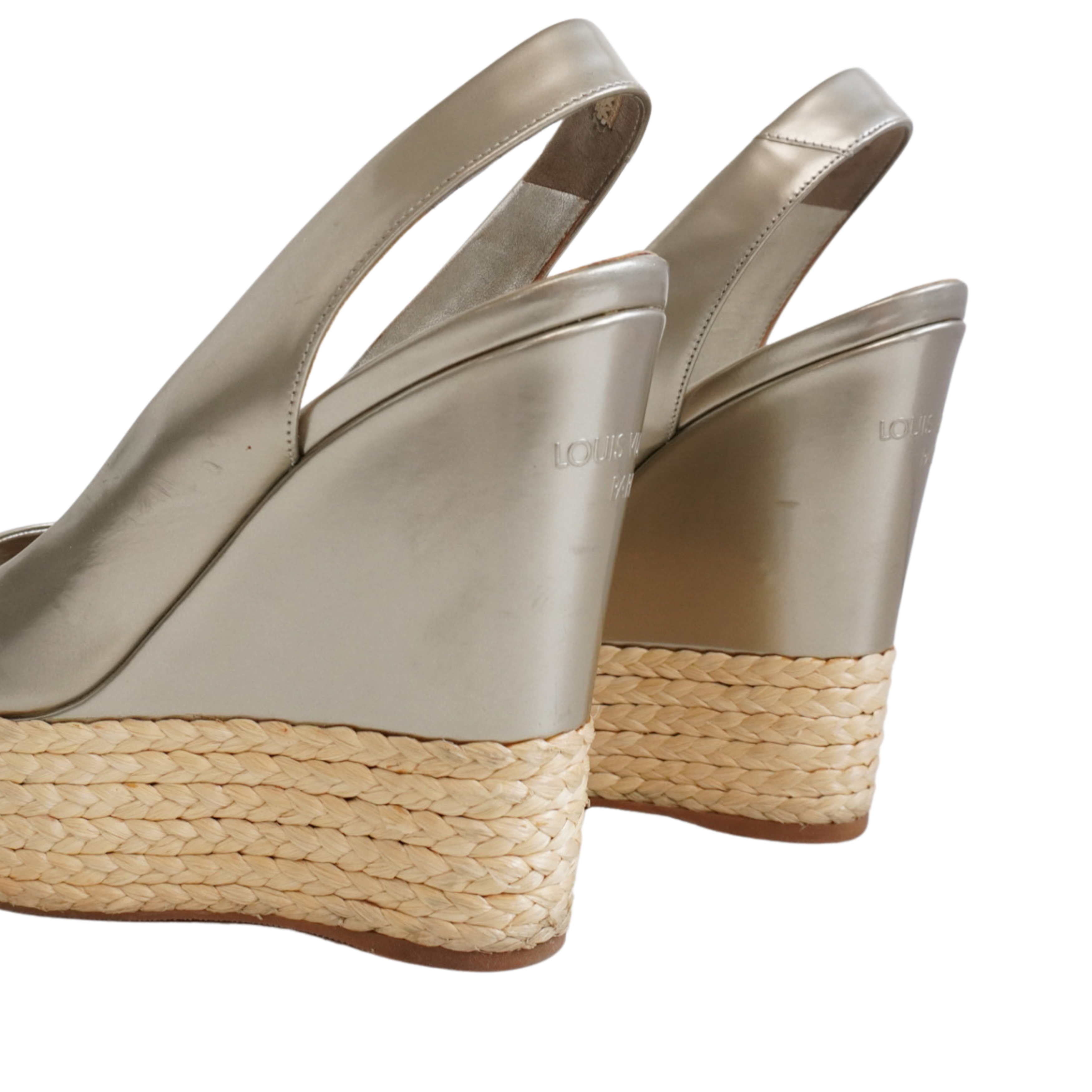 Louis Vuitton 'Lagoon' Espadrille Wedges - Women's 37