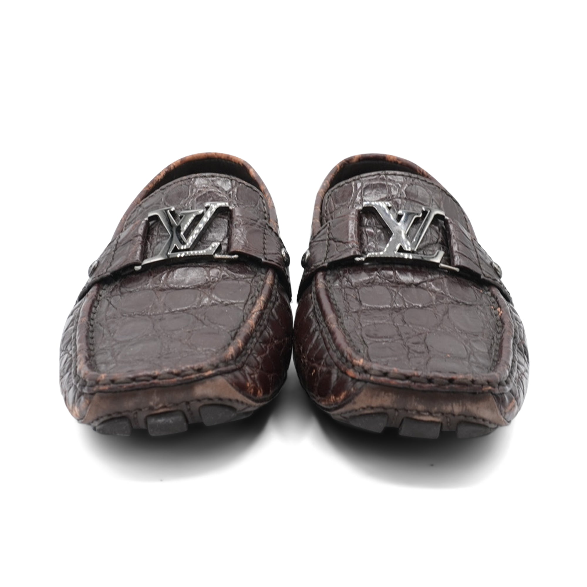 Louis Vuitton 'Monte Carlo' Crocodile Loafers - Men's 8