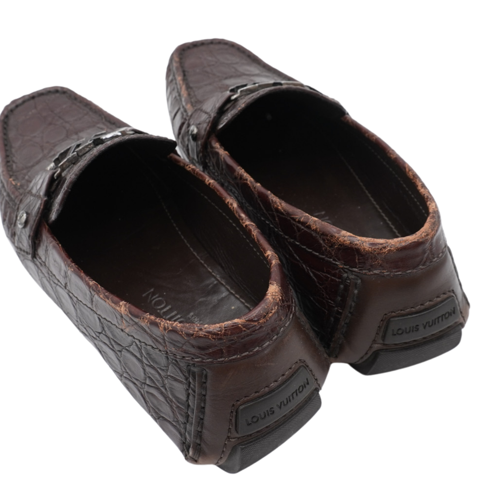Louis Vuitton 'Monte Carlo' Crocodile Loafers - Men's 8