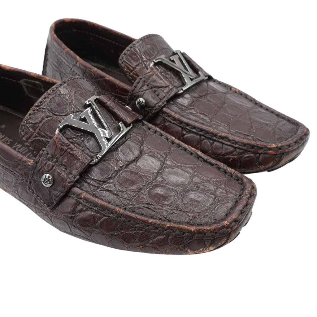 Louis Vuitton 'Monte Carlo' Crocodile Loafers - Men's 8