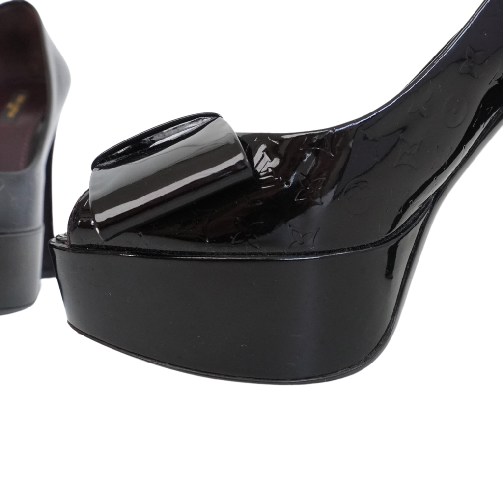 Louis Vuitton 'True' Vernis Platform Heels - Women's 37.5
