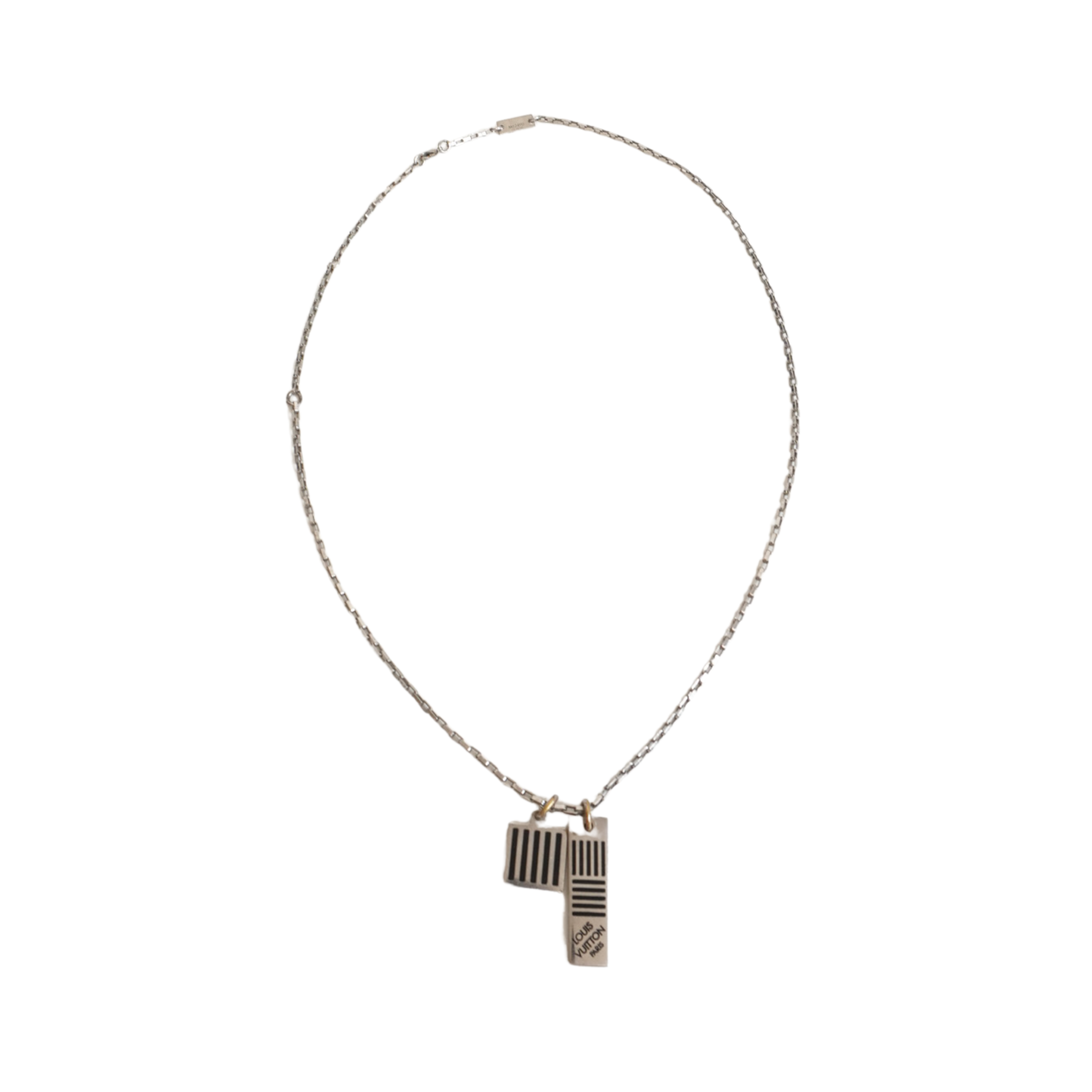 Louis Vuitton 'Damier Black' Pendant Necklace