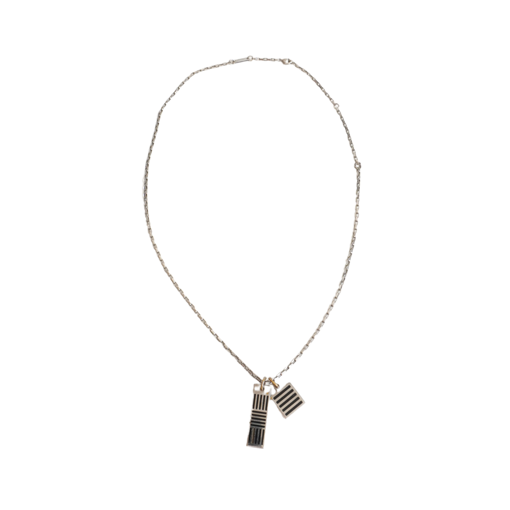 Louis Vuitton 'Damier Black' Pendant Necklace