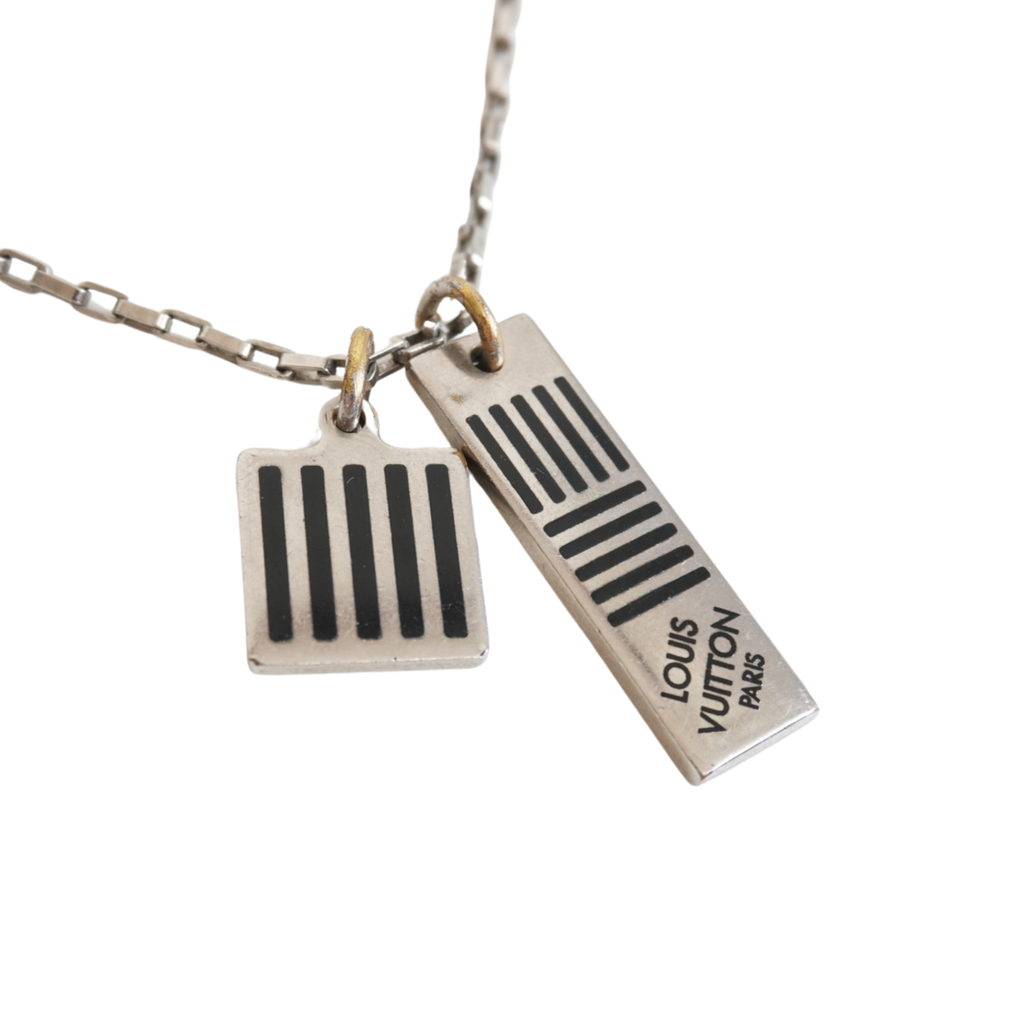 Louis Vuitton 'Damier Black' Pendant Necklace