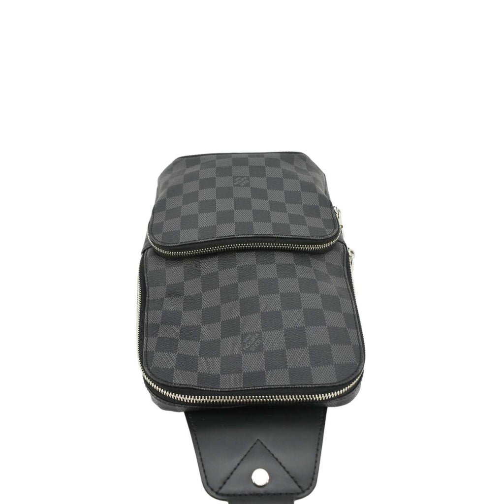 LOUIS VUITTON Avenue Sling Damier Graphite Backpack Bag Black