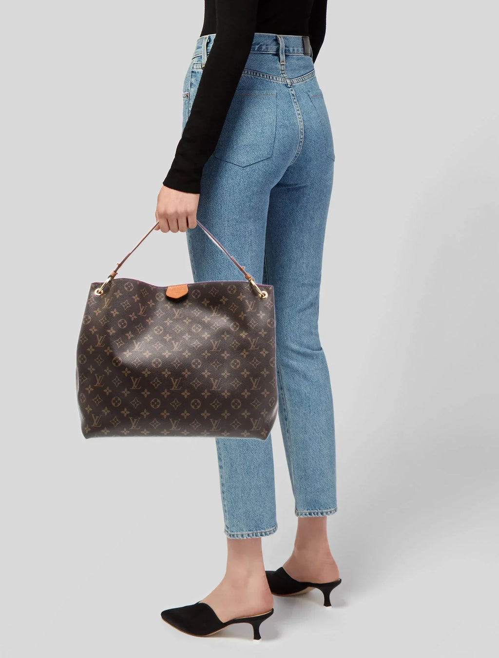 LOUIS VUITTON DAMIER EBENE GRACEFUL MM HOBO BAG