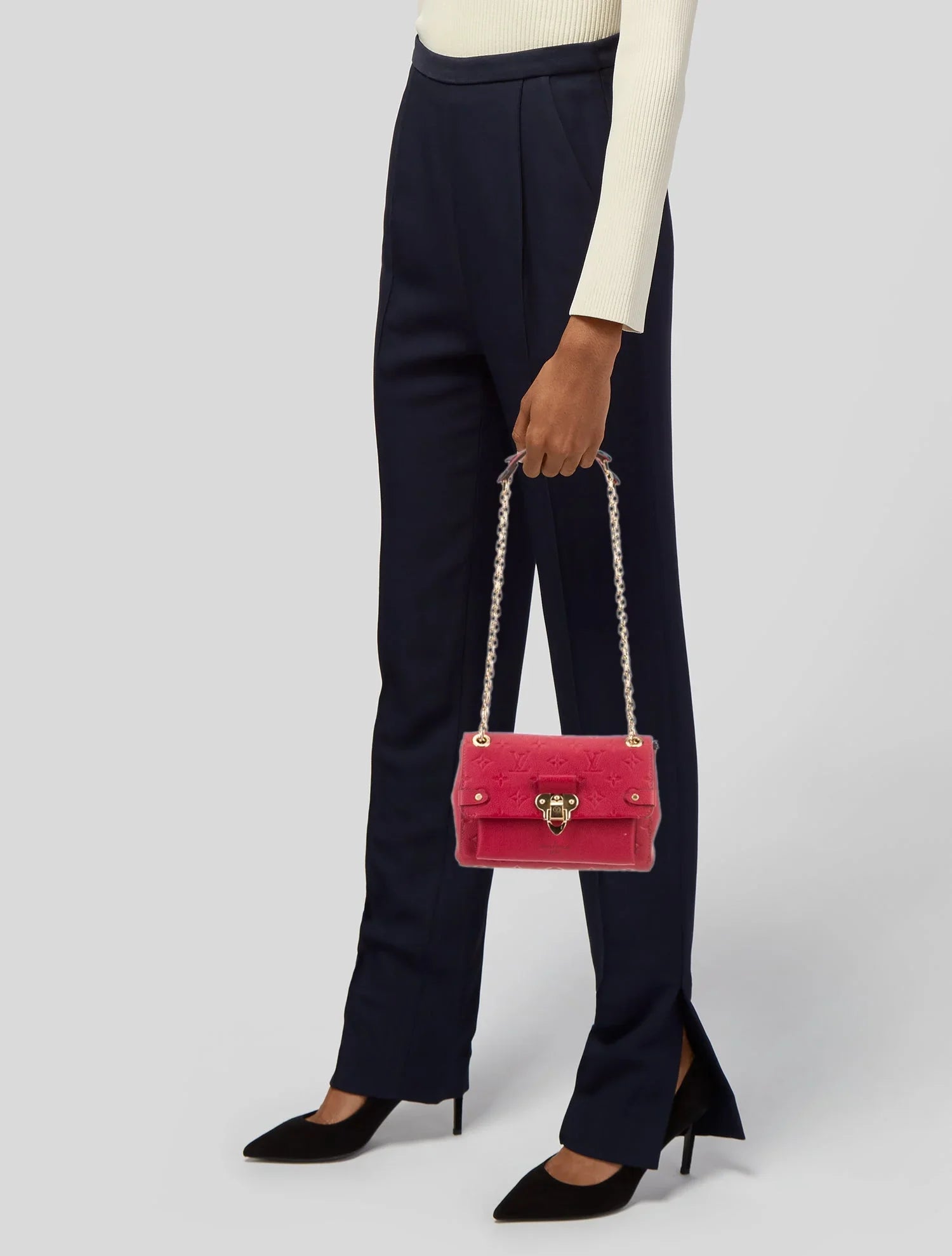 LV MONOGRAM EMPREINTE LEATHER VAVIN PM CHAIN BAG