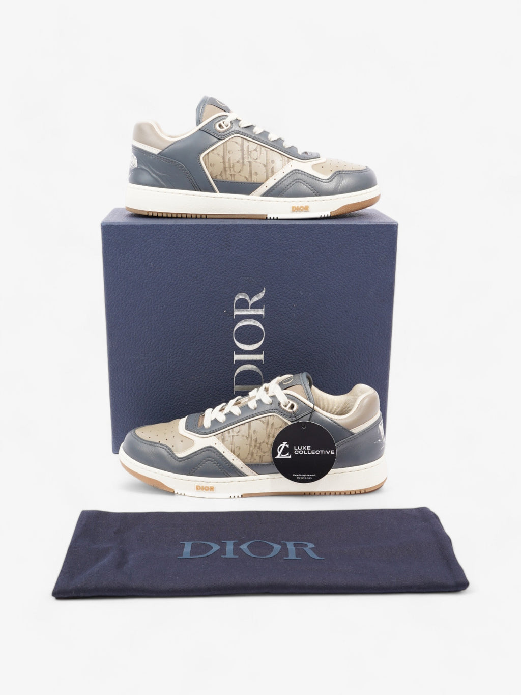 Christian Dior B27 Navy / Brown / White Leather EU 41 UK 7