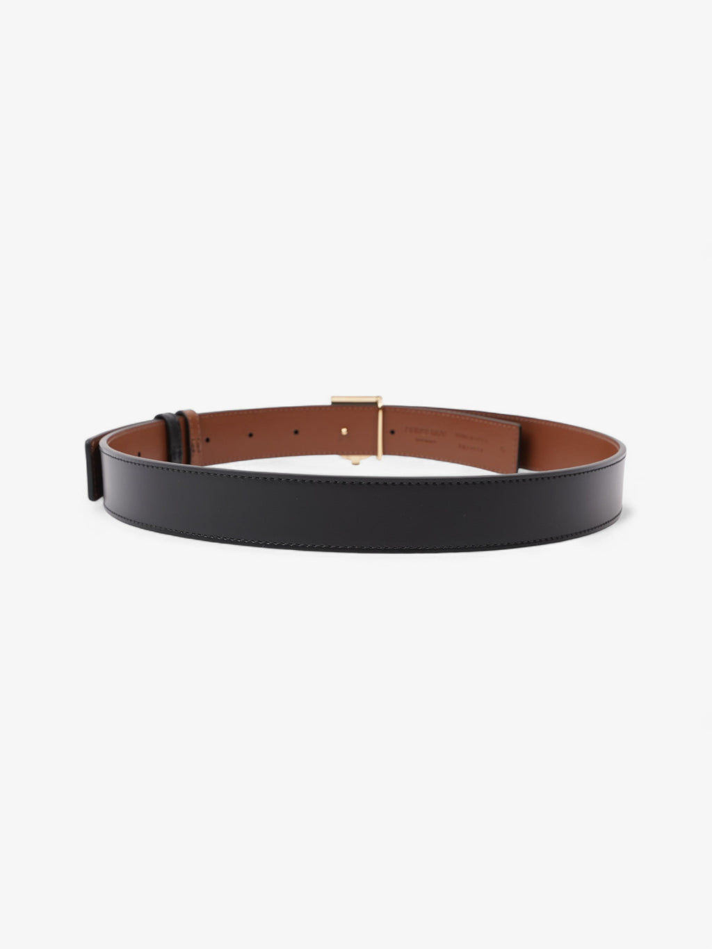 Burberry TB Reversible Belt Black / Tan / Gold Leather Small - 106cm