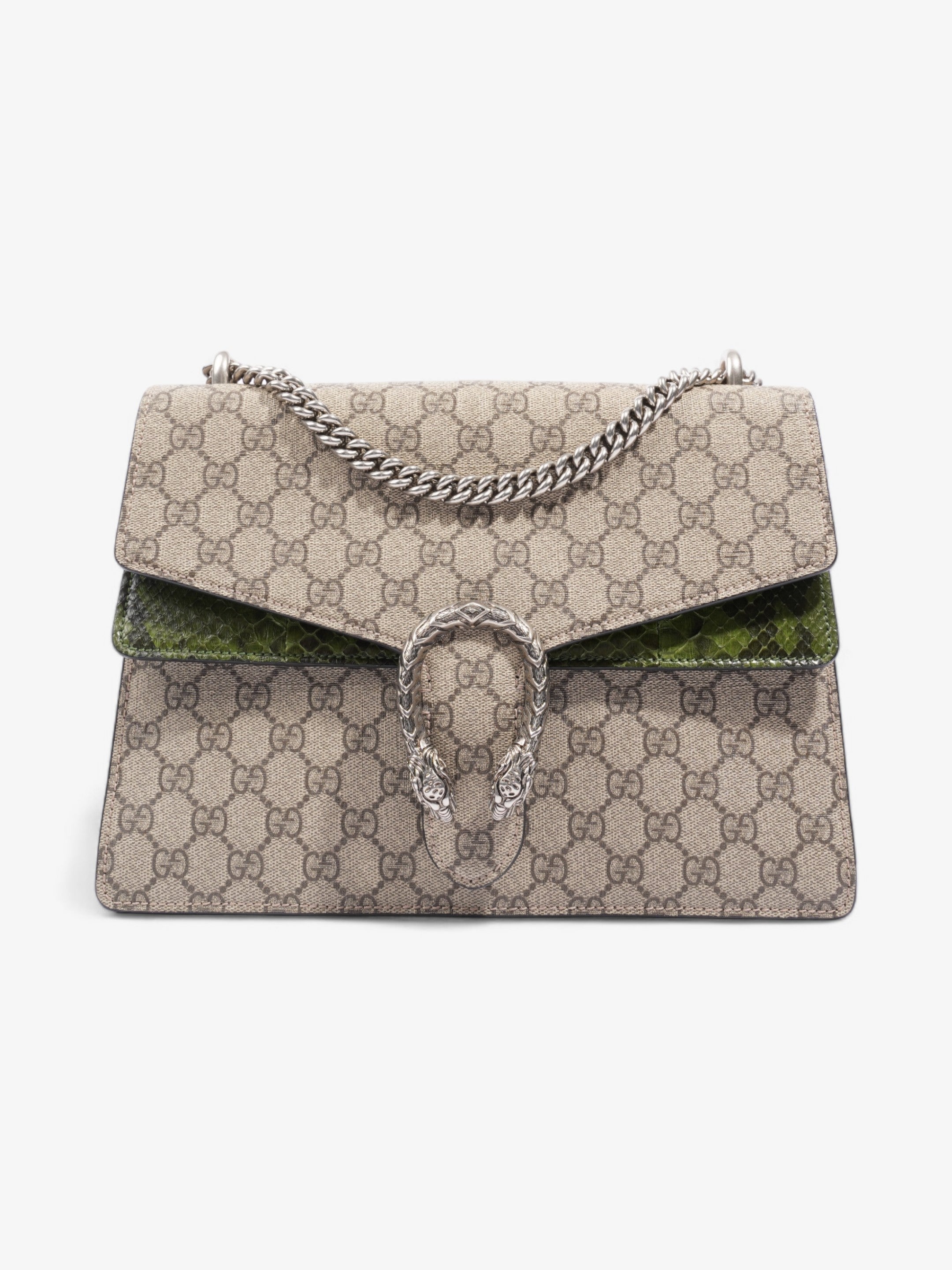 Gucci Dionysus Supreme / Green Python Coated Canvas Medium