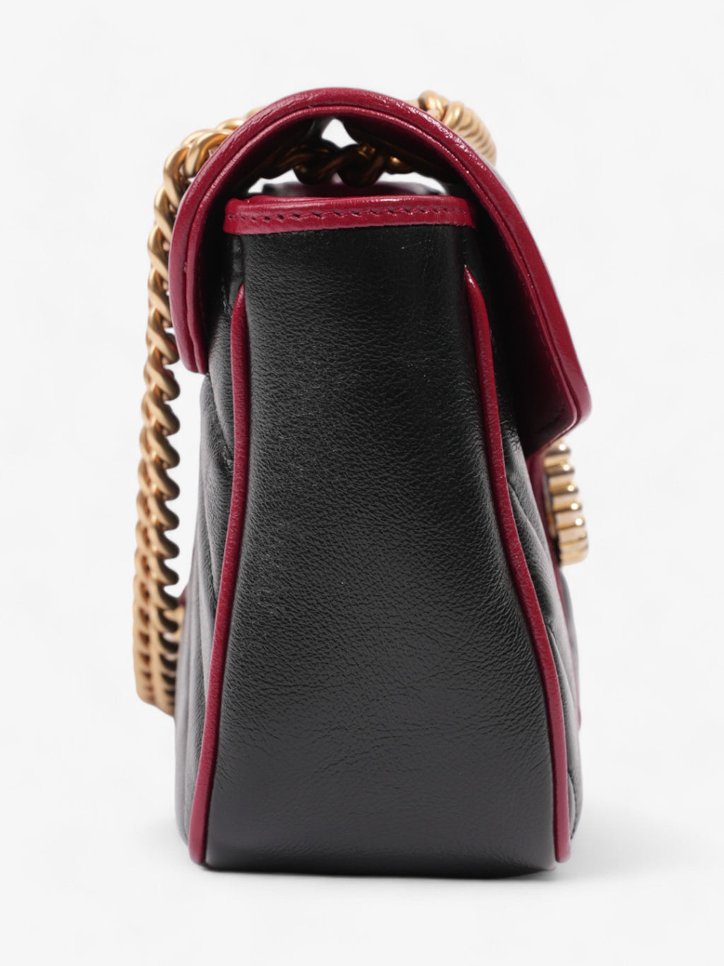 Gucci GG Marmont Flap Black / Red Leather Small
