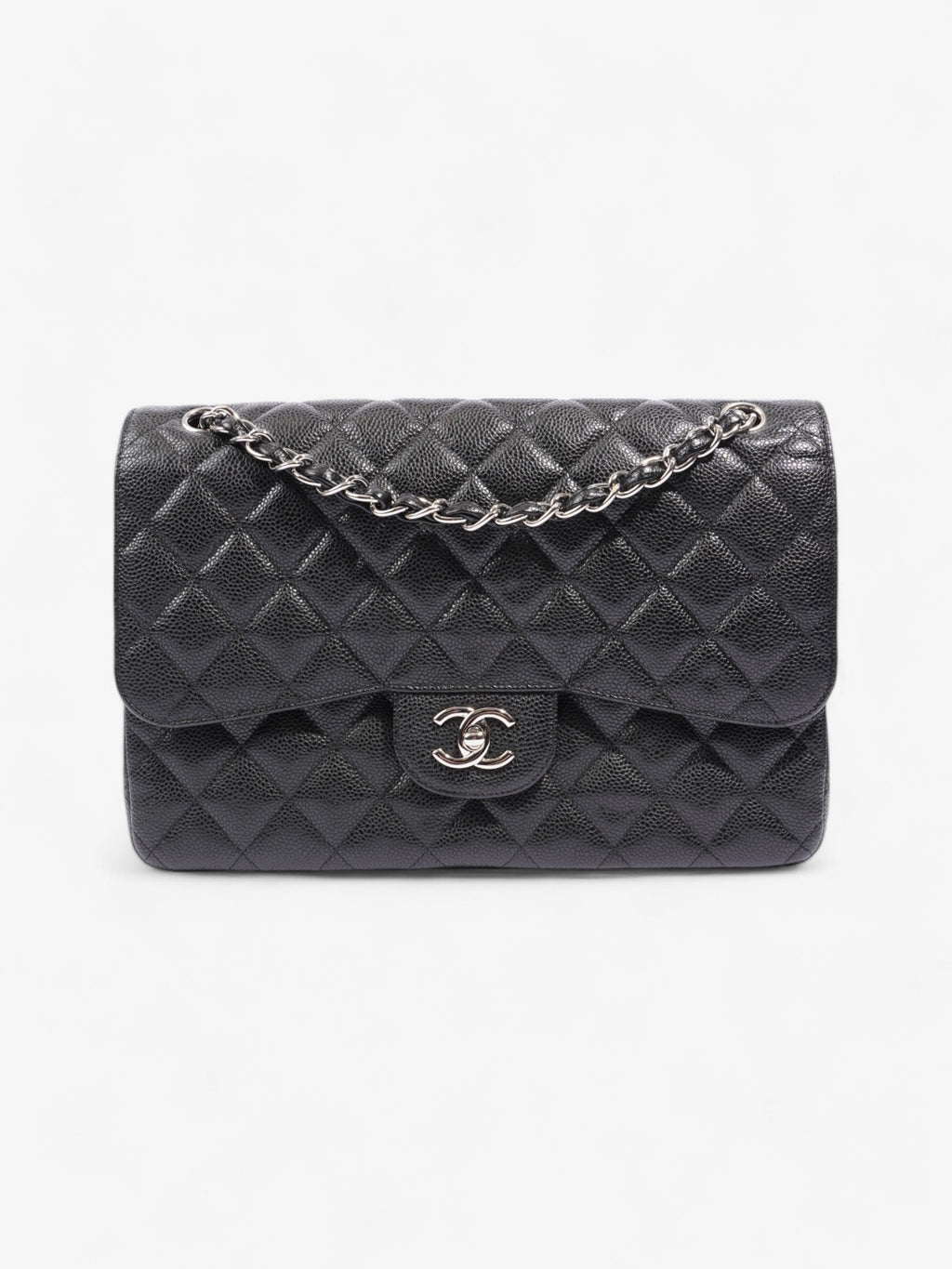 Chanel Classic Double Flap Black Caviar Leather Jumbo
