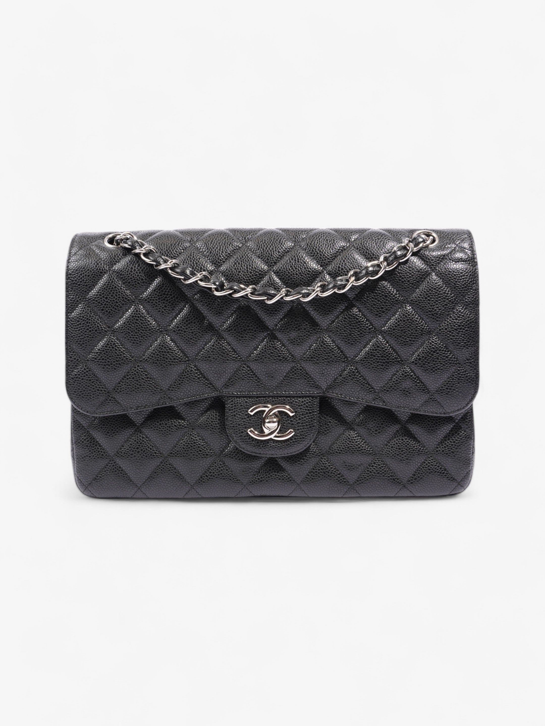 Chanel Classic Double Flap Black Caviar Leather Jumbo