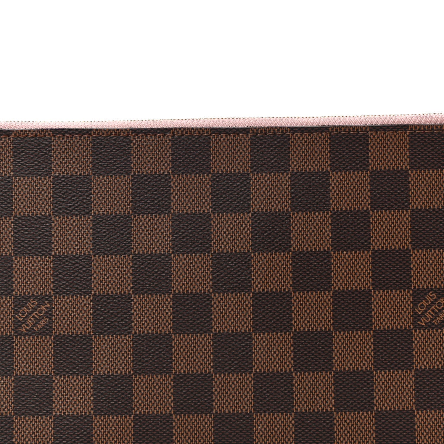 LOUIS VUITTON Damier Ebene Neverfull MM GM Pochette Rose Ballerine