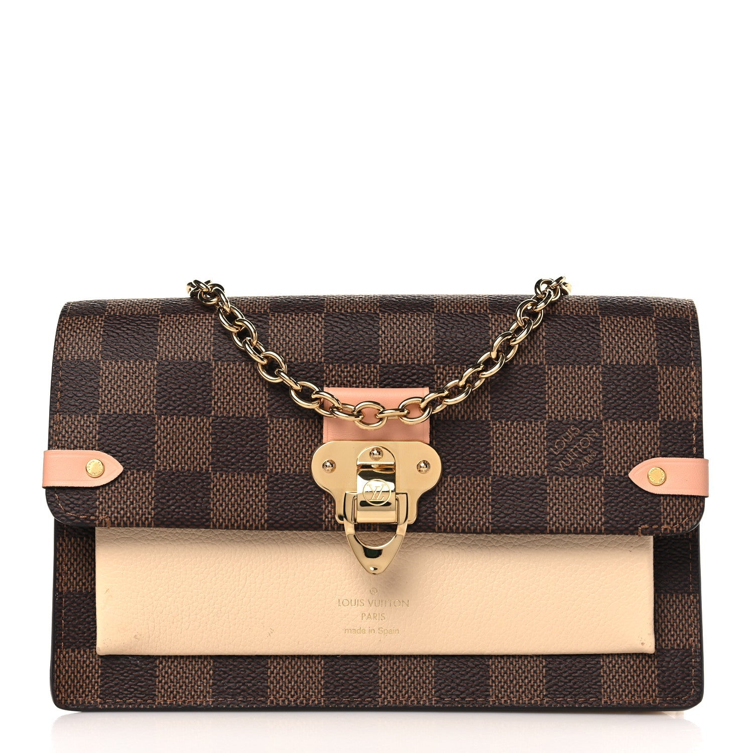 LOUIS VUITTON DAMIER EBENE VAVIN CHAIN WALLET ON CHAIN CREAM