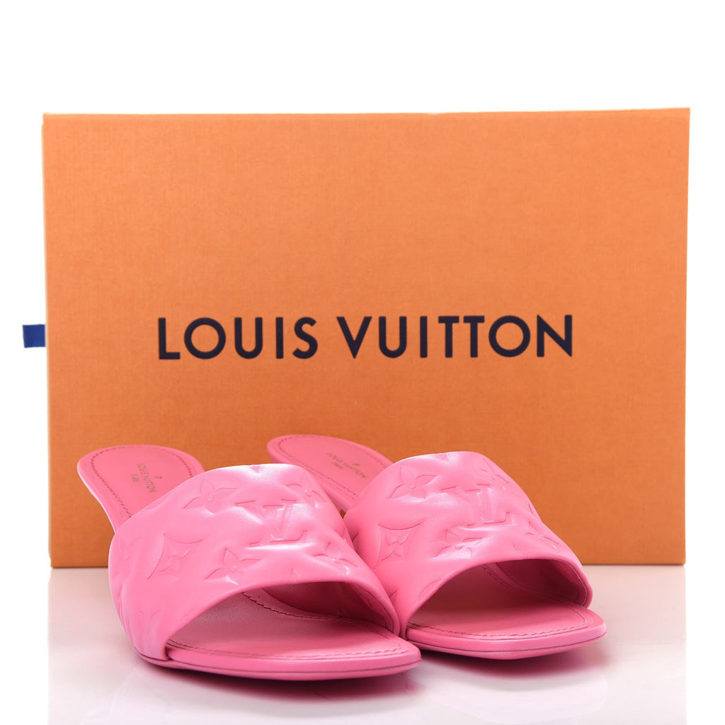 LV LAMBSKIN MONOGRAM EMBOSSED LEATHER REVIVAL MULES
