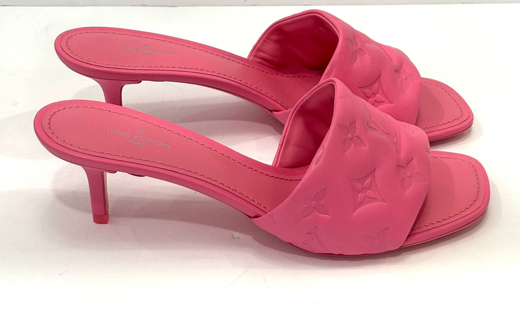 LV LAMBSKIN MONOGRAM EMBOSSED LEATHER REVIVAL MULES