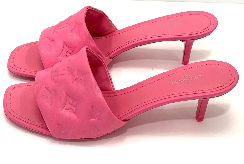 LV LAMBSKIN MONOGRAM EMBOSSED LEATHER REVIVAL MULES
