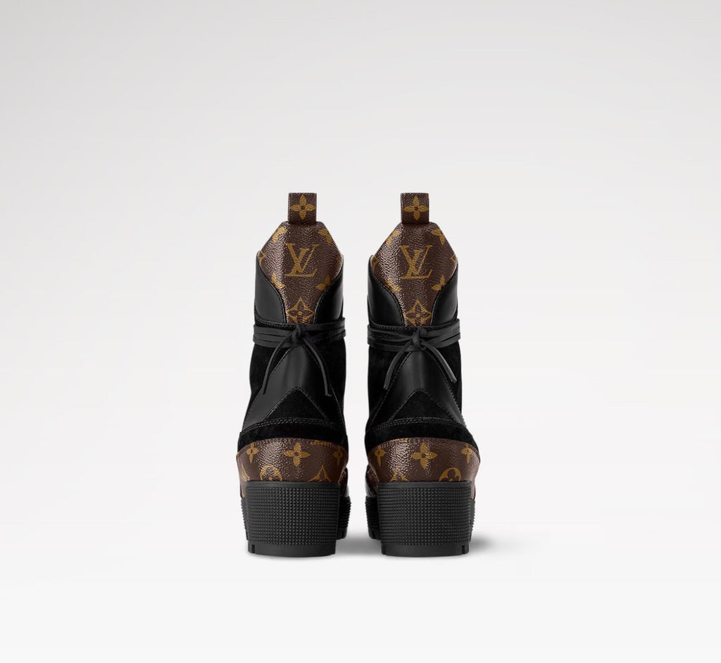 LOUIS VUITTON LAUREATE SUEDE LEATHER PLATFORM DESERT BOOTS