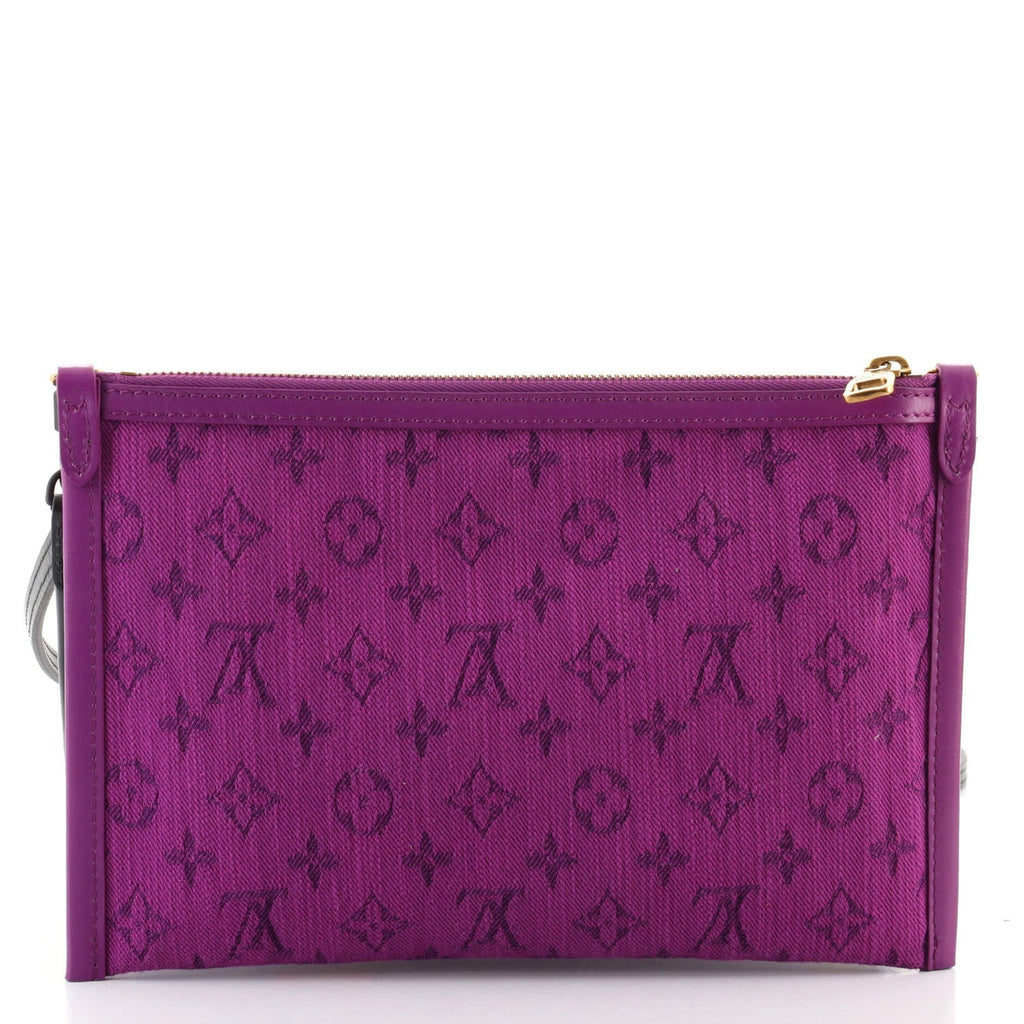 LV LOGO STORY MONOGRAM DOUBLE FLAT MESSENGER BAG