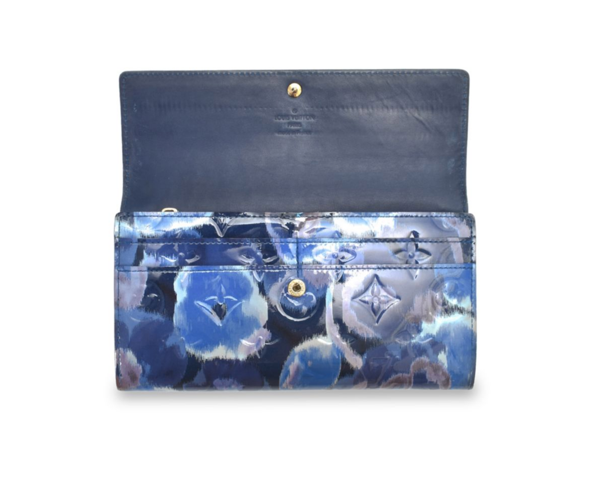 LOUIS VUITTON Vernis Ikat Sarah Wallet Grand Blue