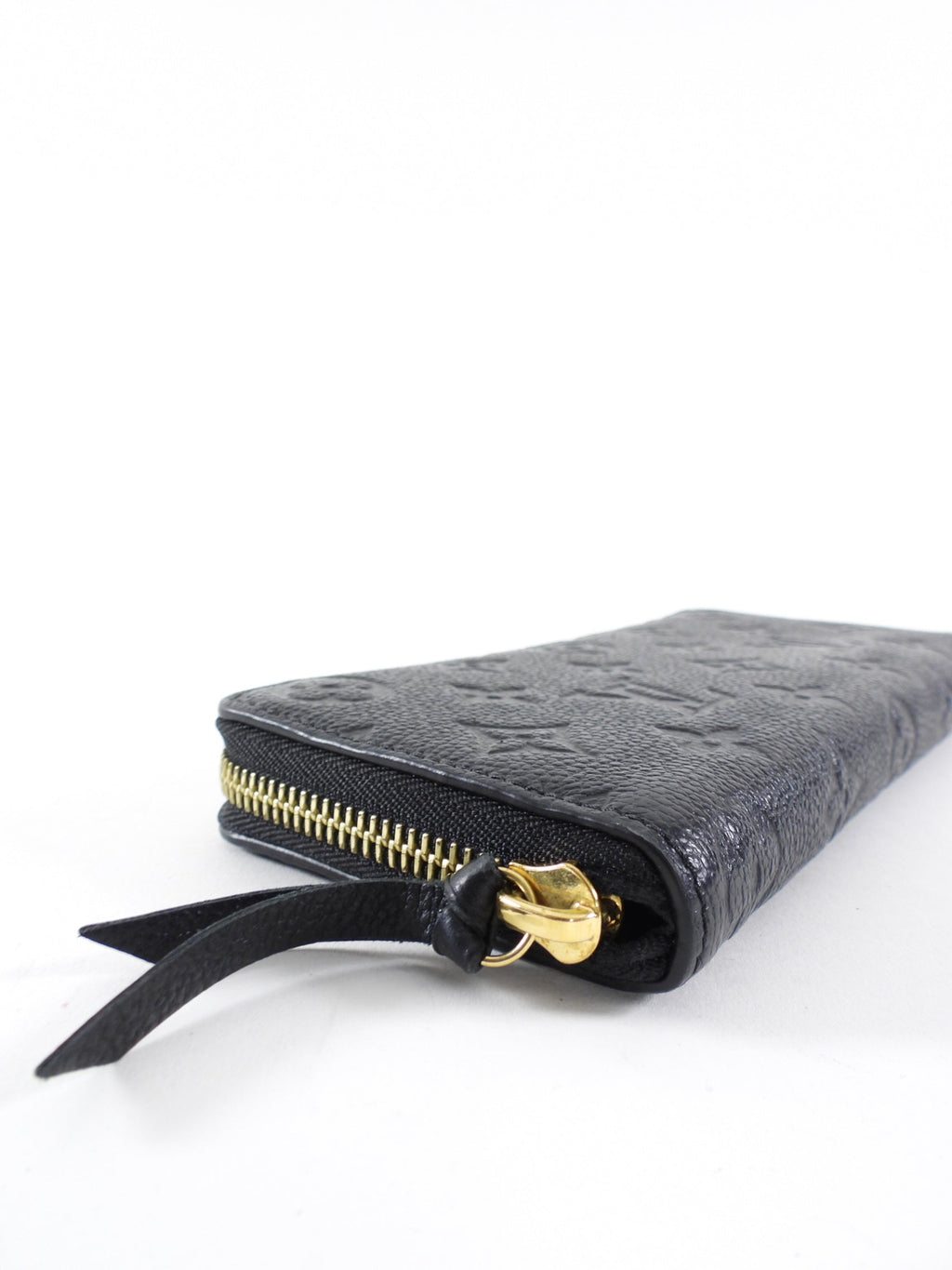 Louis Vuitton Black Monogram Empreinte Leather Clemence Zip Wallet