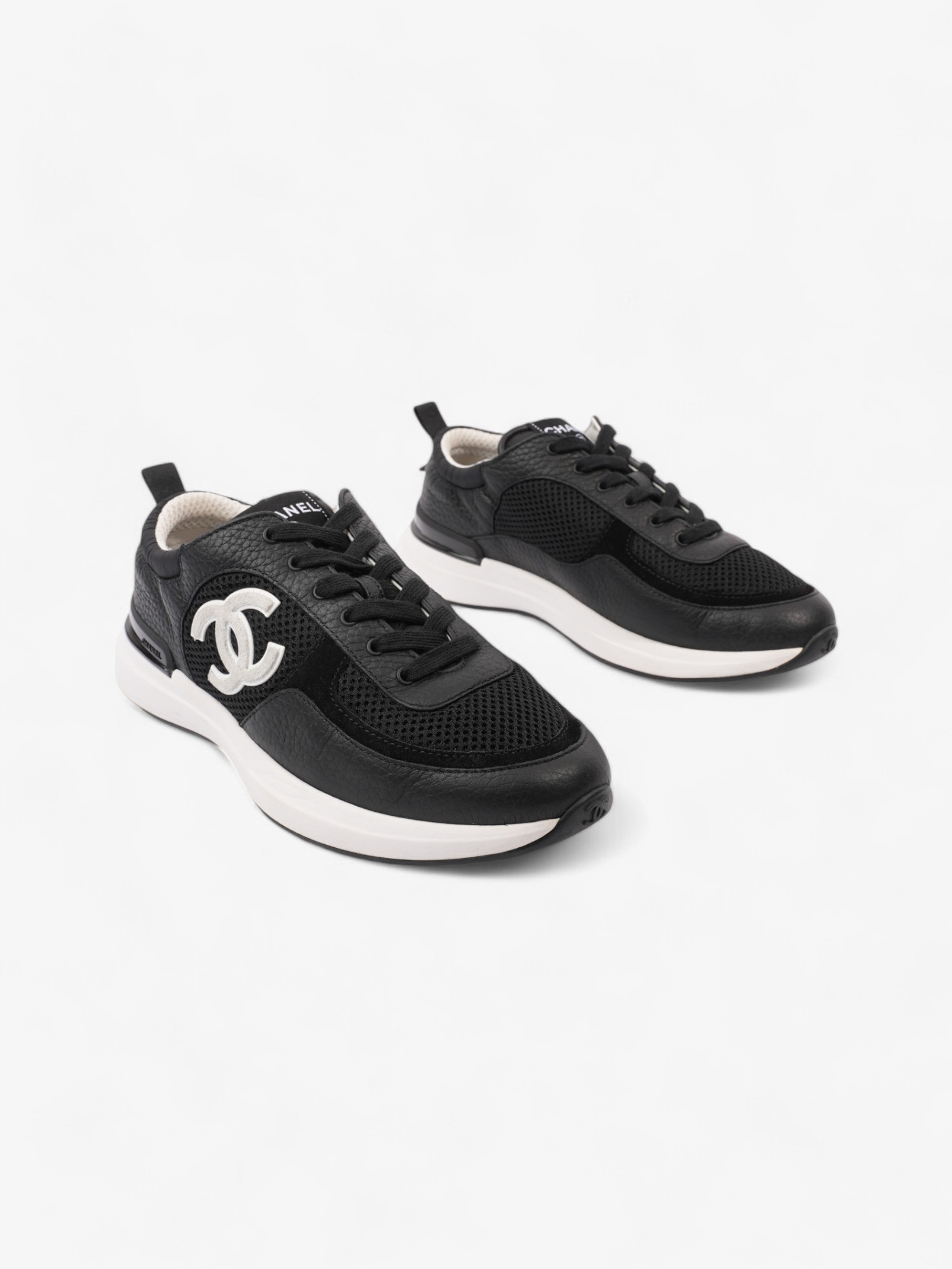 Chanel CC Sneakers Black / White Mesh EU 37.5 UK 4.5