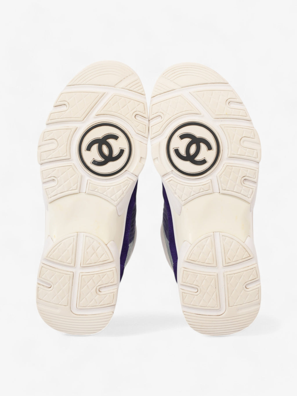 Chanel CC Logo Sneakers Blue / White / Orange Suede EU 39.5 UK 6.5