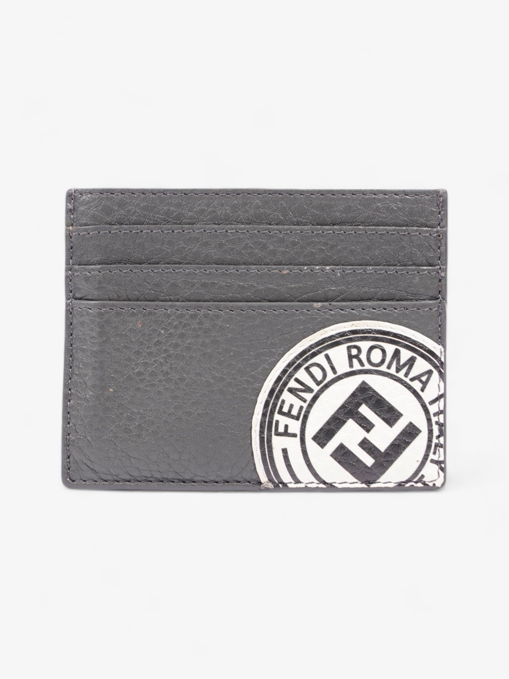 Fendi Roma  Holder Charcoal / White Leather