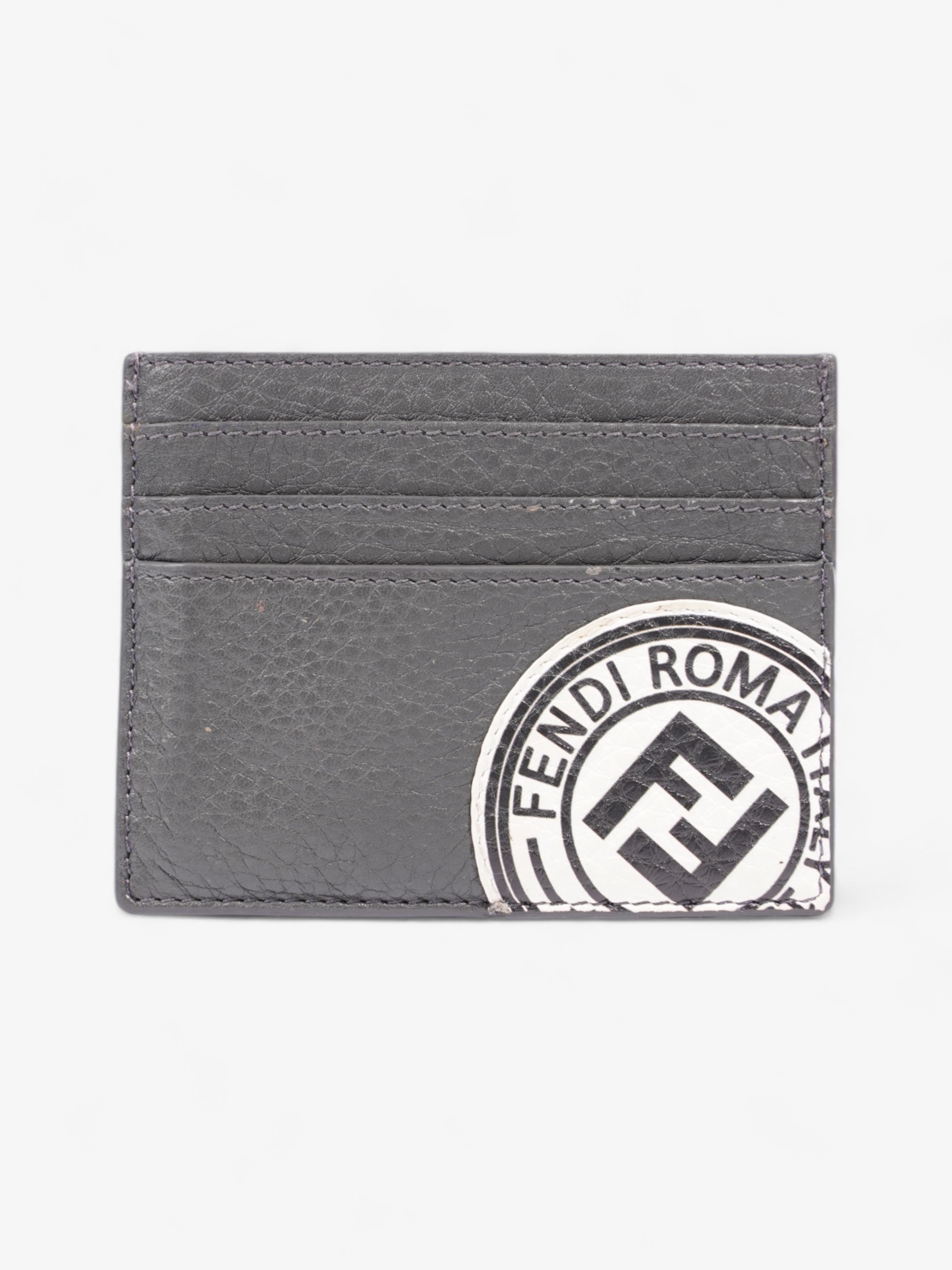Fendi Roma  Holder Charcoal / White Leather