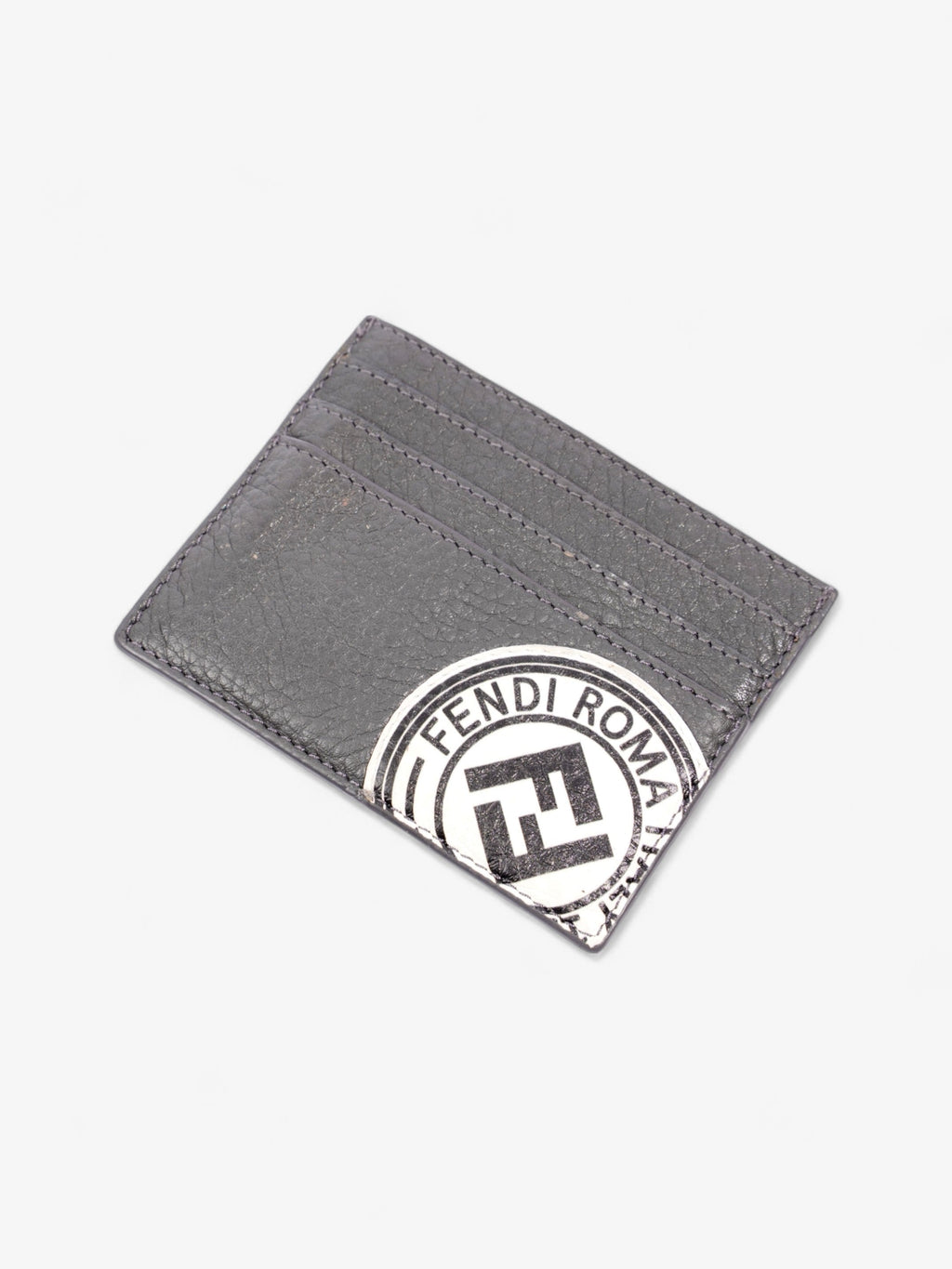 Fendi Roma  Holder Charcoal / White Leather