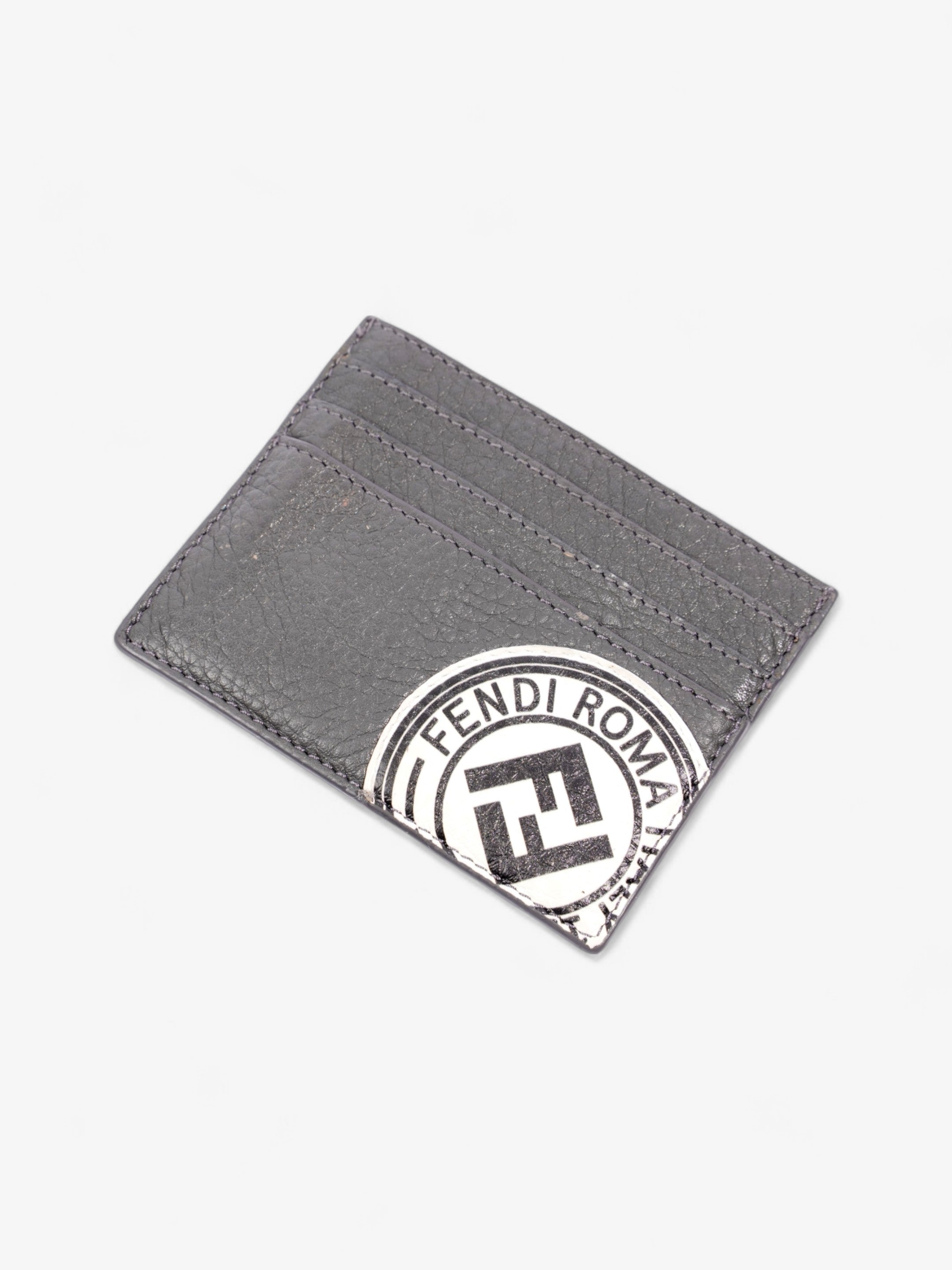Fendi Roma  Holder Charcoal / White Leather