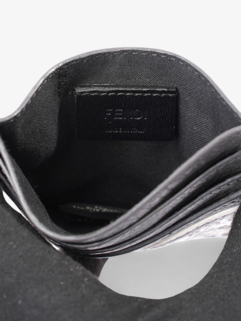 Fendi Roma  Holder Charcoal / White Leather