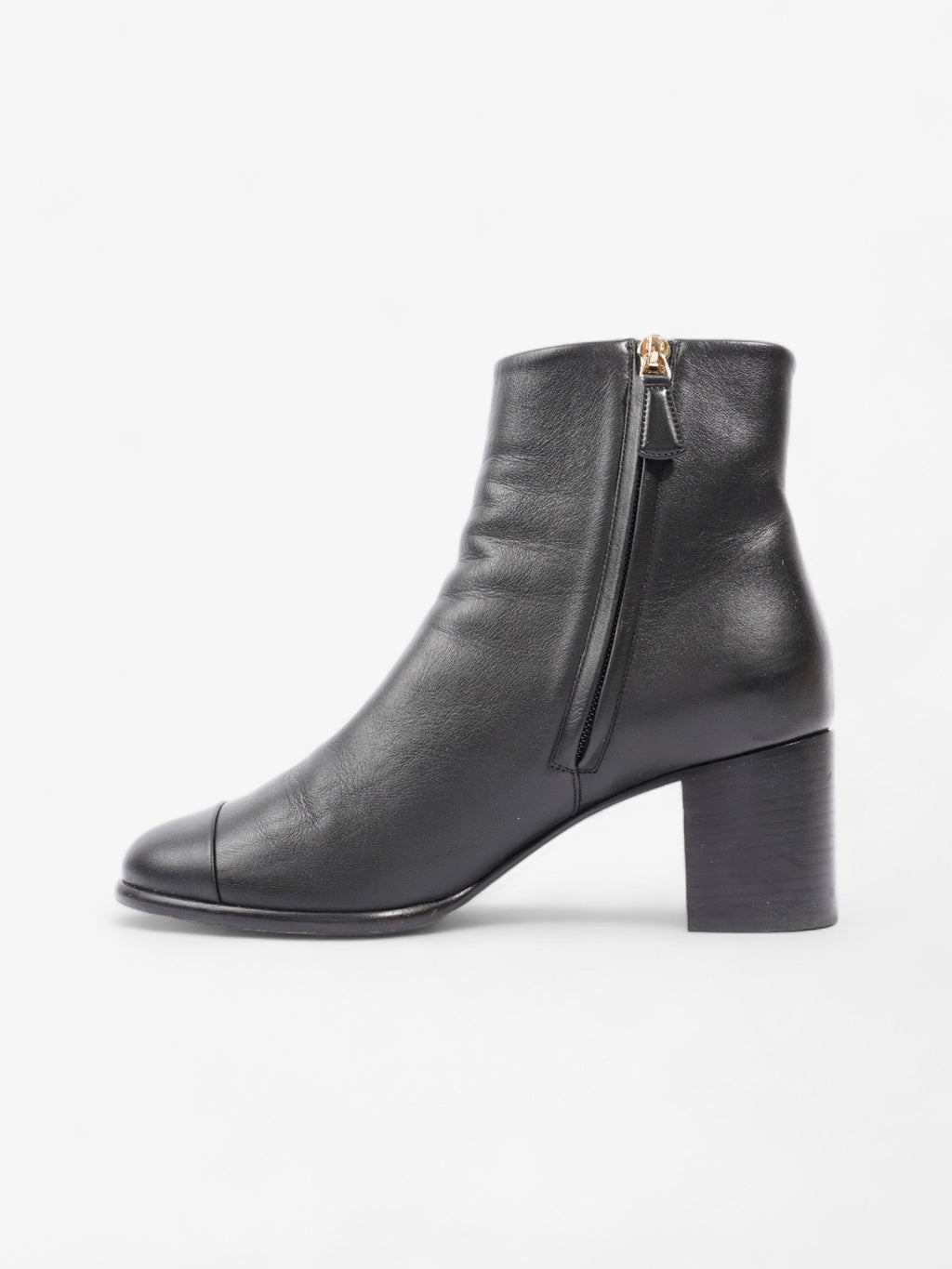Chanel CC Boots 50 Black / Gold Leather EU 37.5 UK 4.5