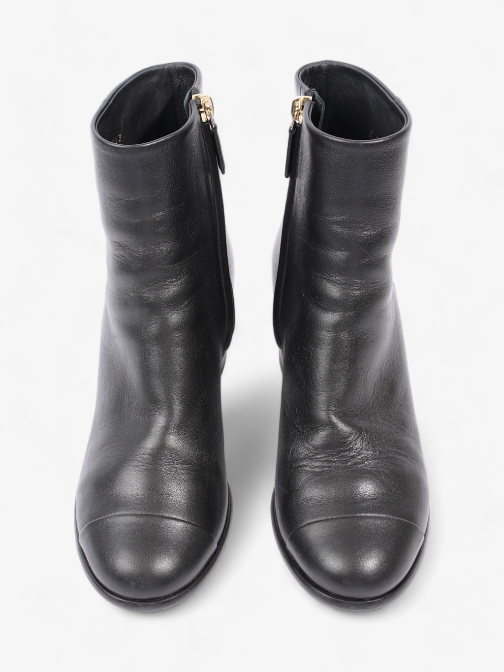 Chanel CC Boots 50 Black / Gold Leather EU 37.5 UK 4.5