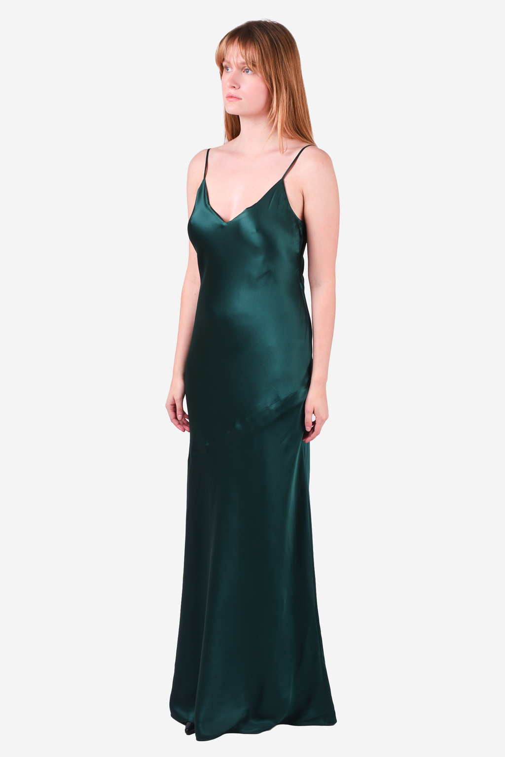 L'Agence Green Silk 'Serita' Maxi Dress Size 6