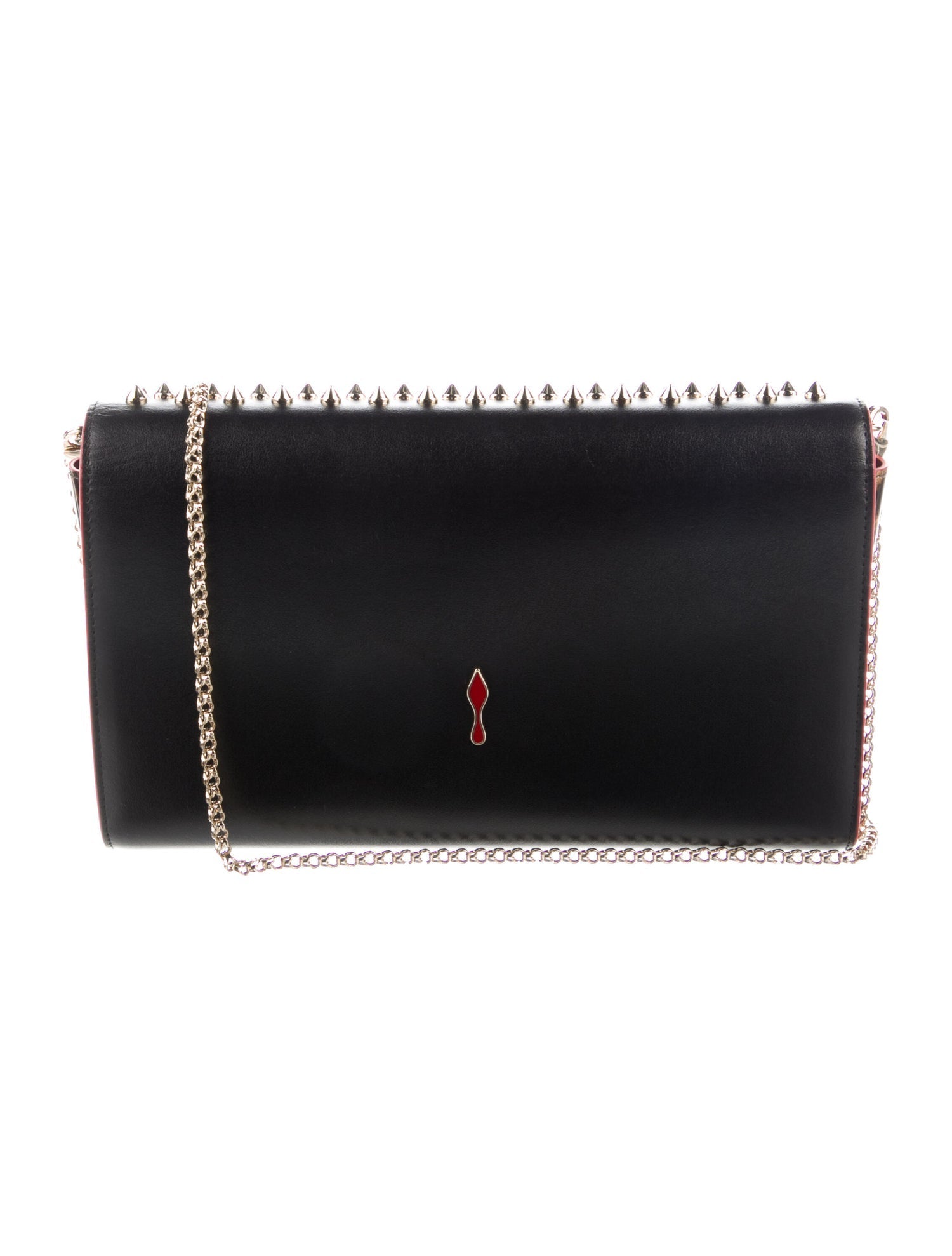 Christian Louboutin Paloma Spiked Leather Clutch