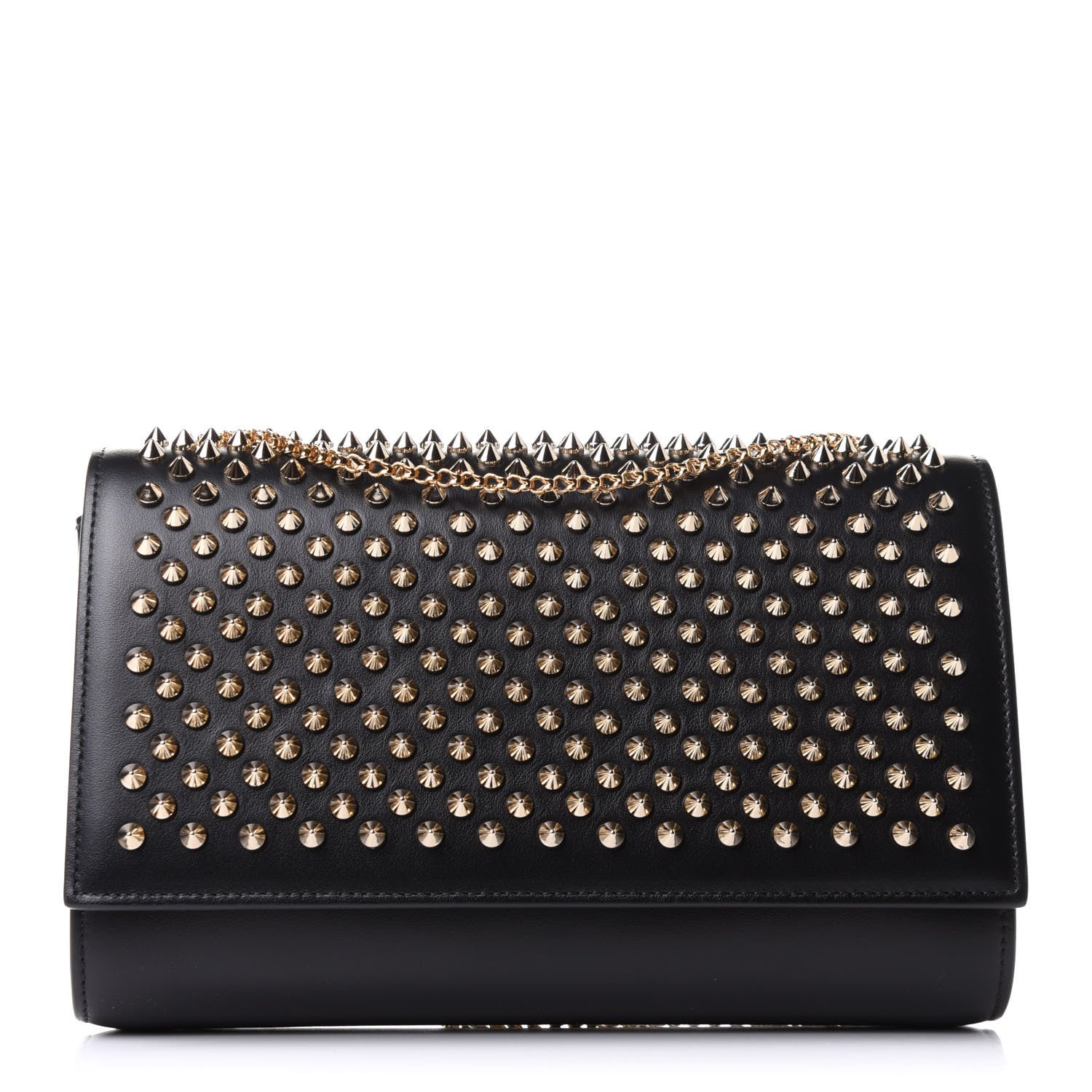Christian Louboutin Paloma Spiked Leather Clutch