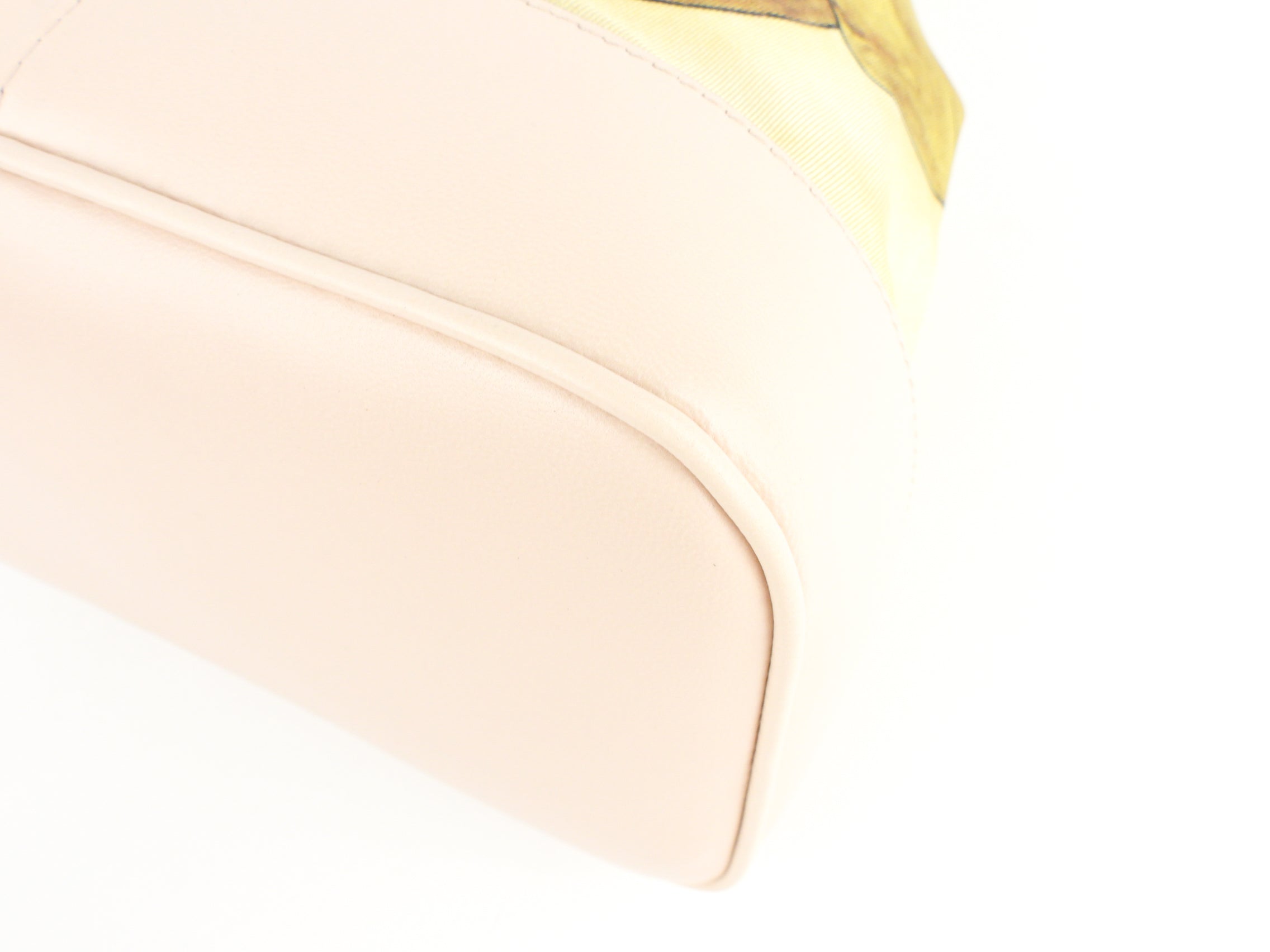 Lanvin Limited Edition Pastel Yellow Babar Printed Silk and Leather Hobo Bag