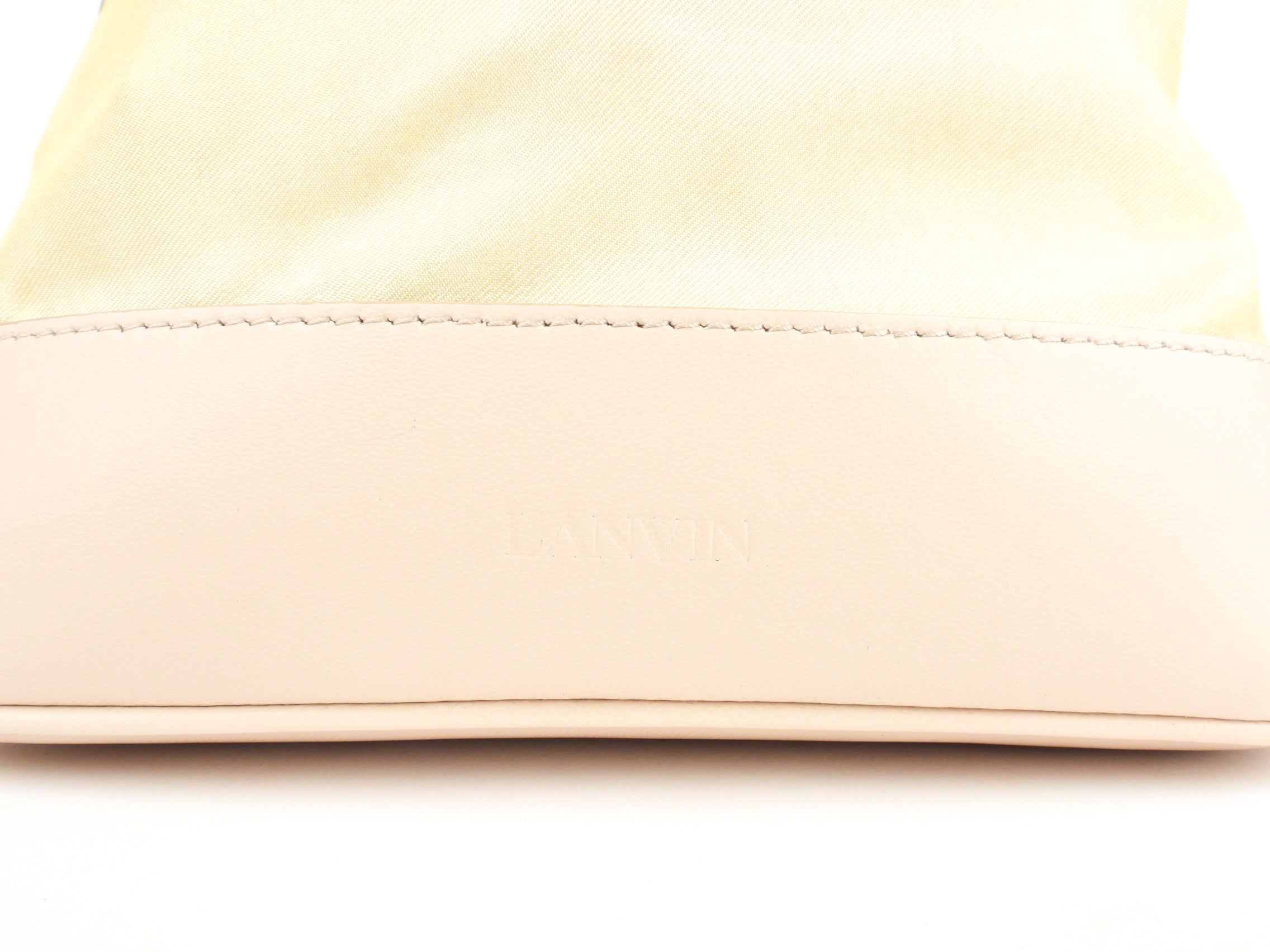Lanvin Limited Edition Pastel Yellow Babar Printed Silk and Leather Hobo Bag