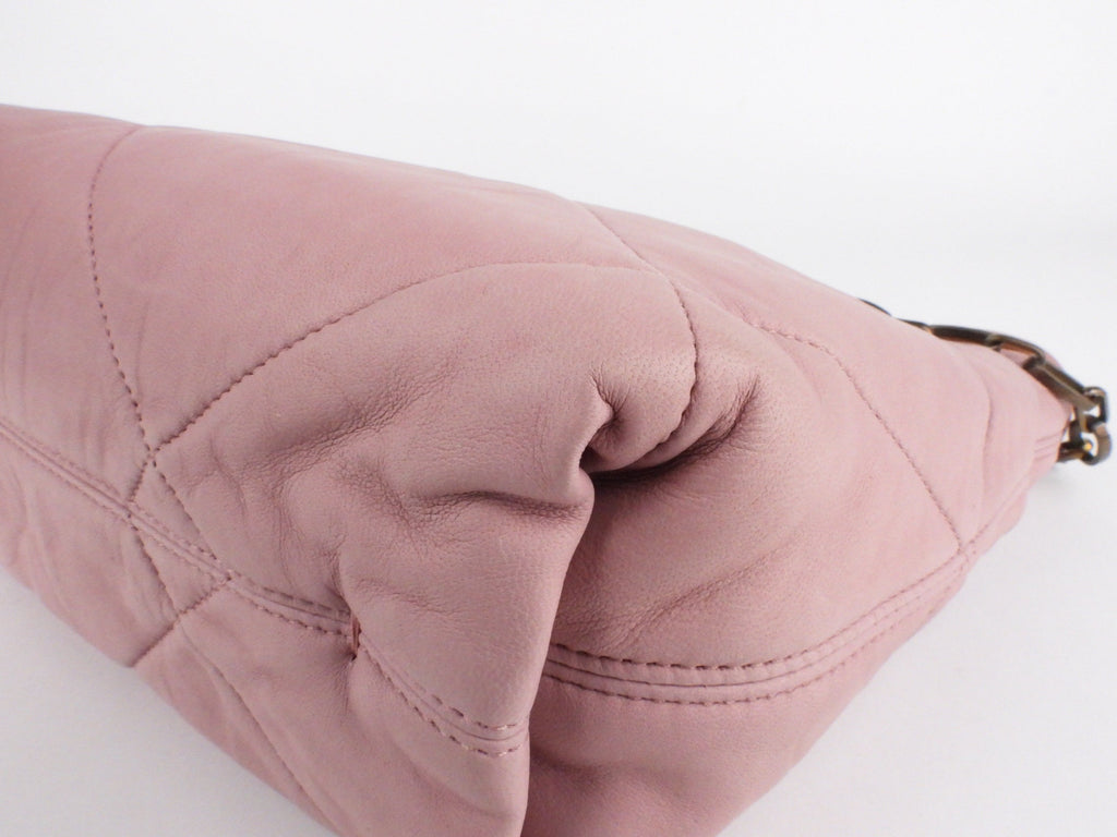 Lanvin Pink Diamond Quilted Lambskin Chainlink Handle Two Way Bag