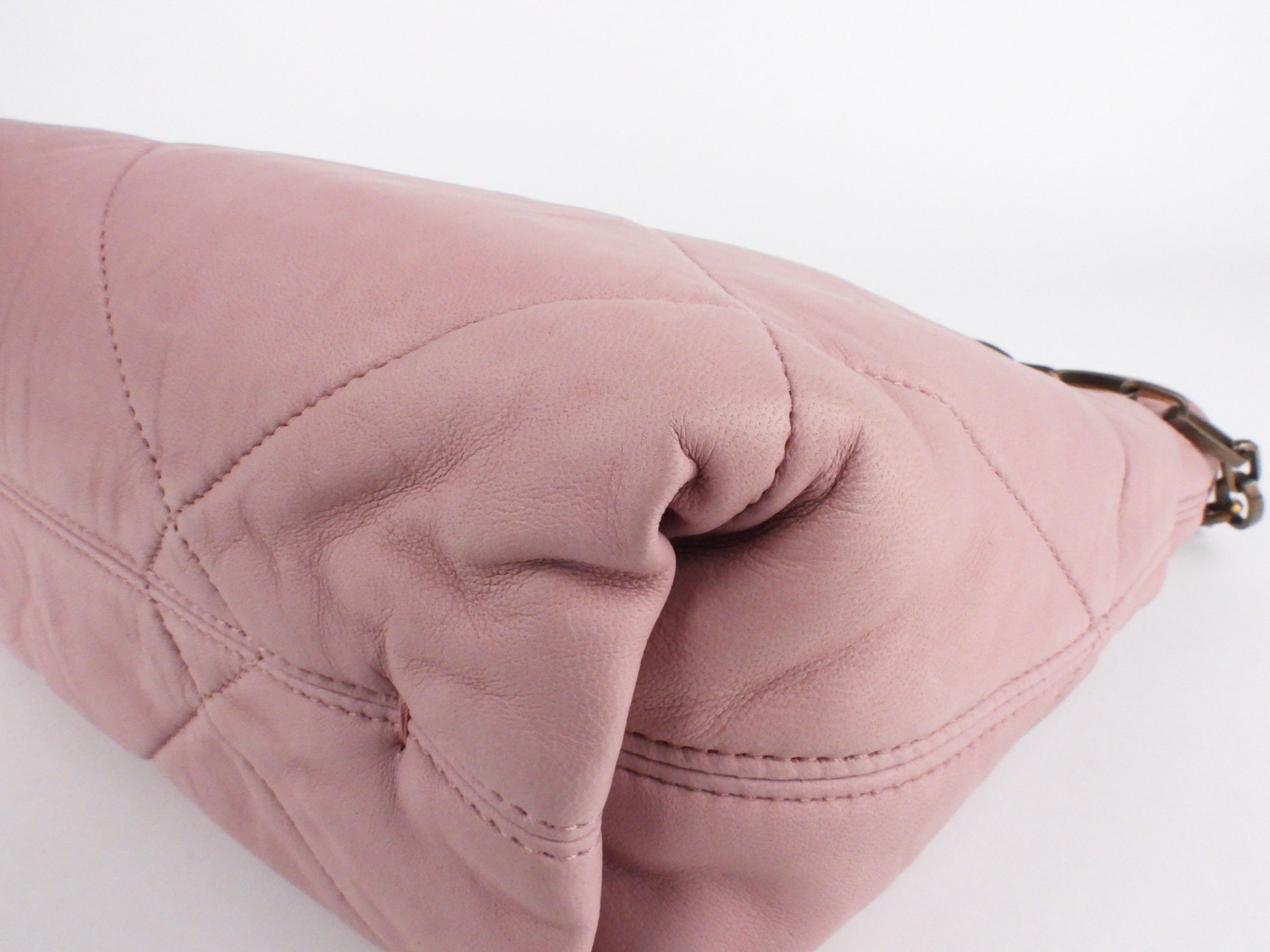 Lanvin Pink Diamond Quilted Lambskin Chainlink Handle Two Way Bag