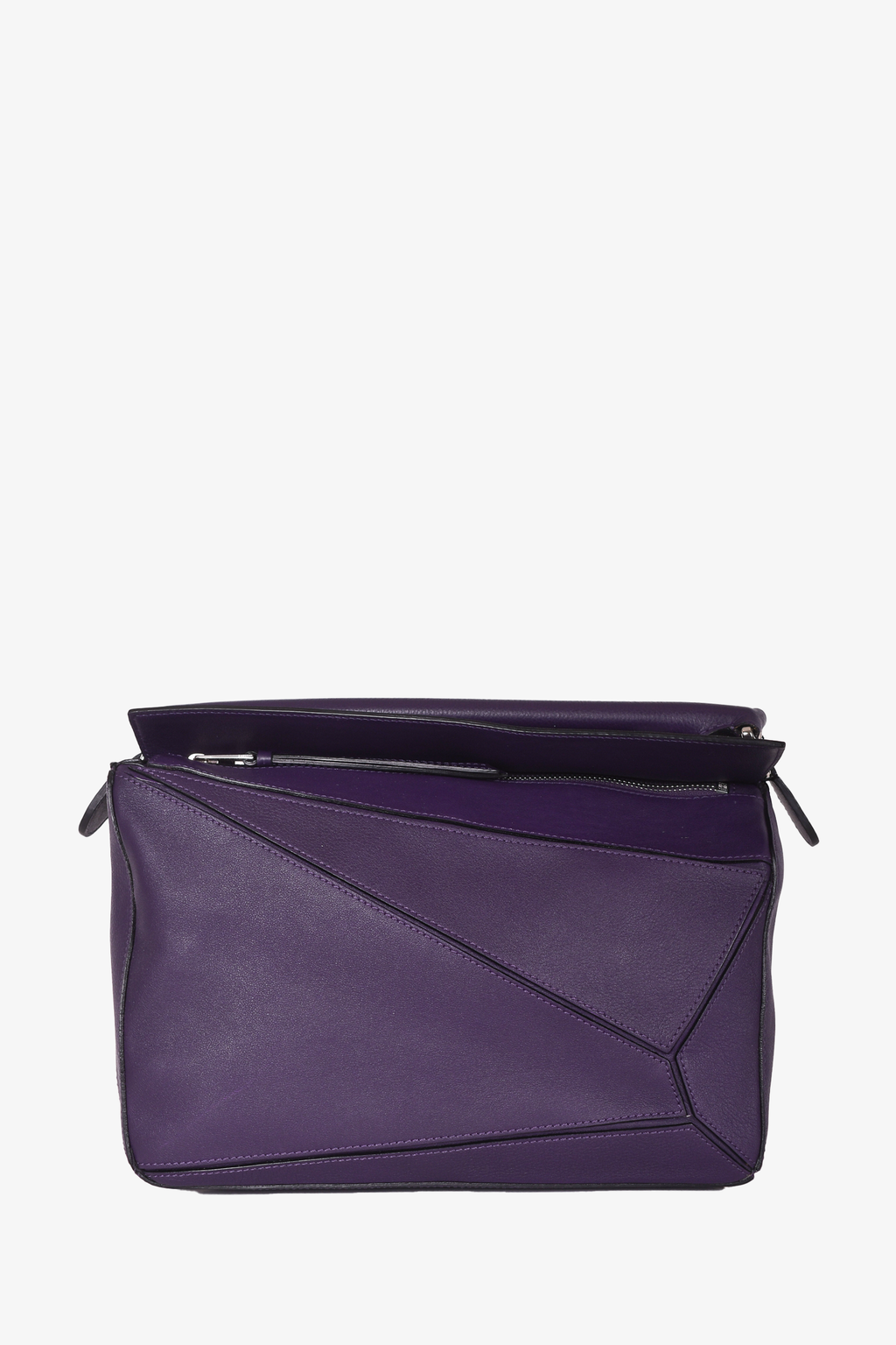 Loewe 2015 Purple Leather Medium Puzzle Bag