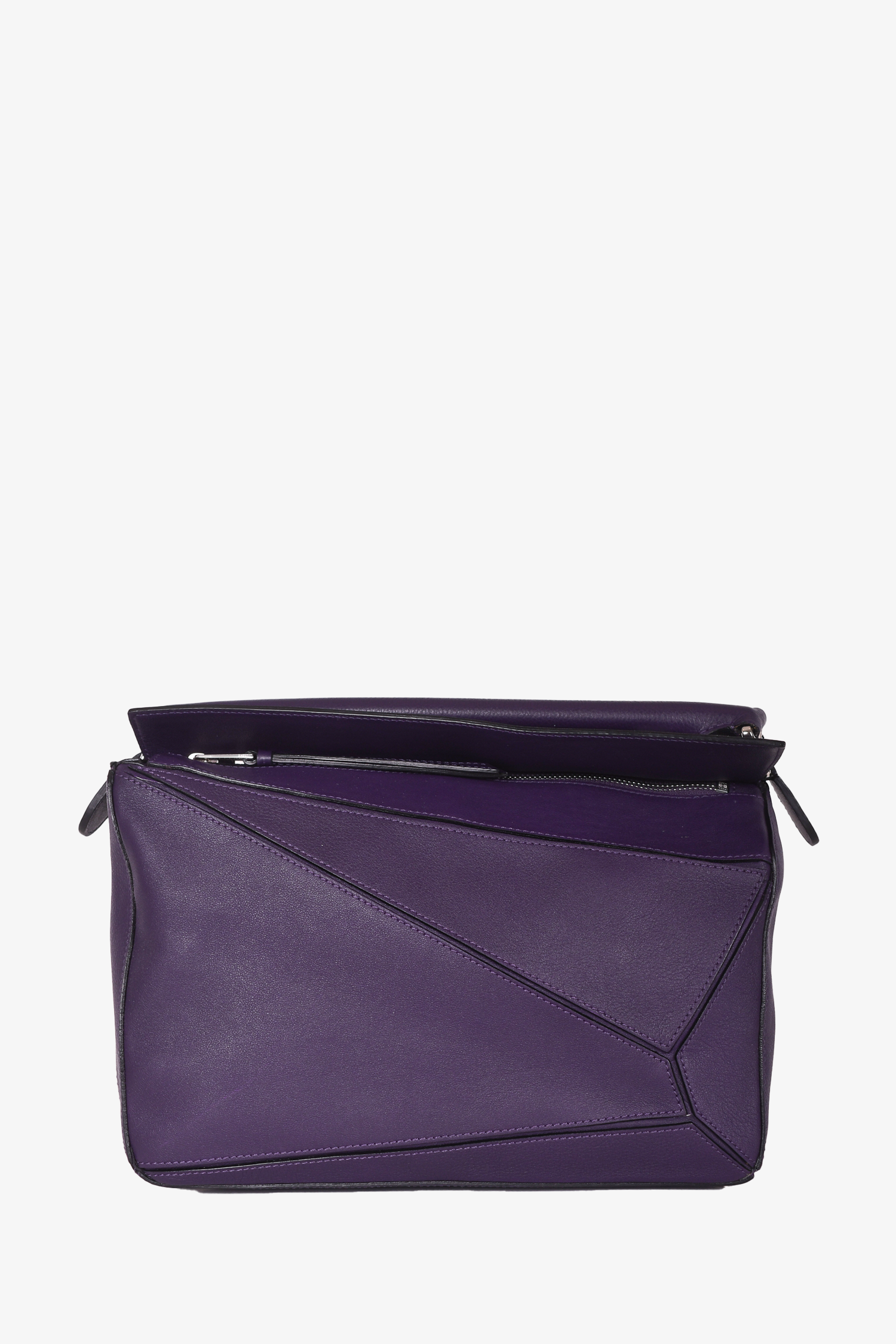 Loewe 2015 Purple Leather Medium Puzzle Bag